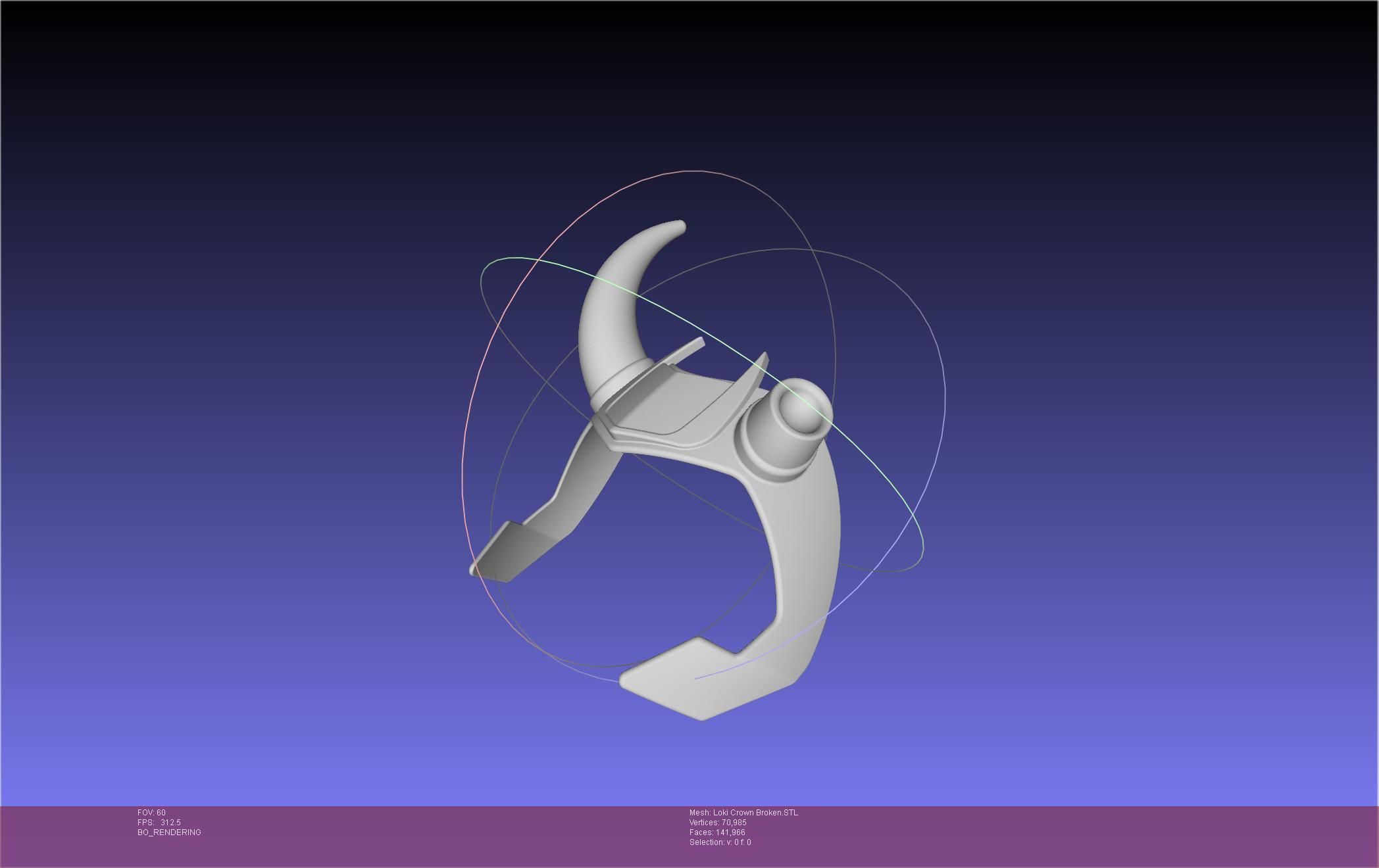 Marvel Loki Crown Broken Horn Version 3D print model_38