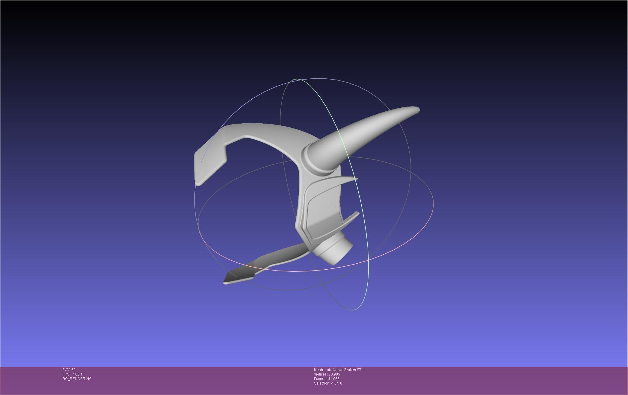 Marvel Loki Crown Broken Horn Version 3D print model_33