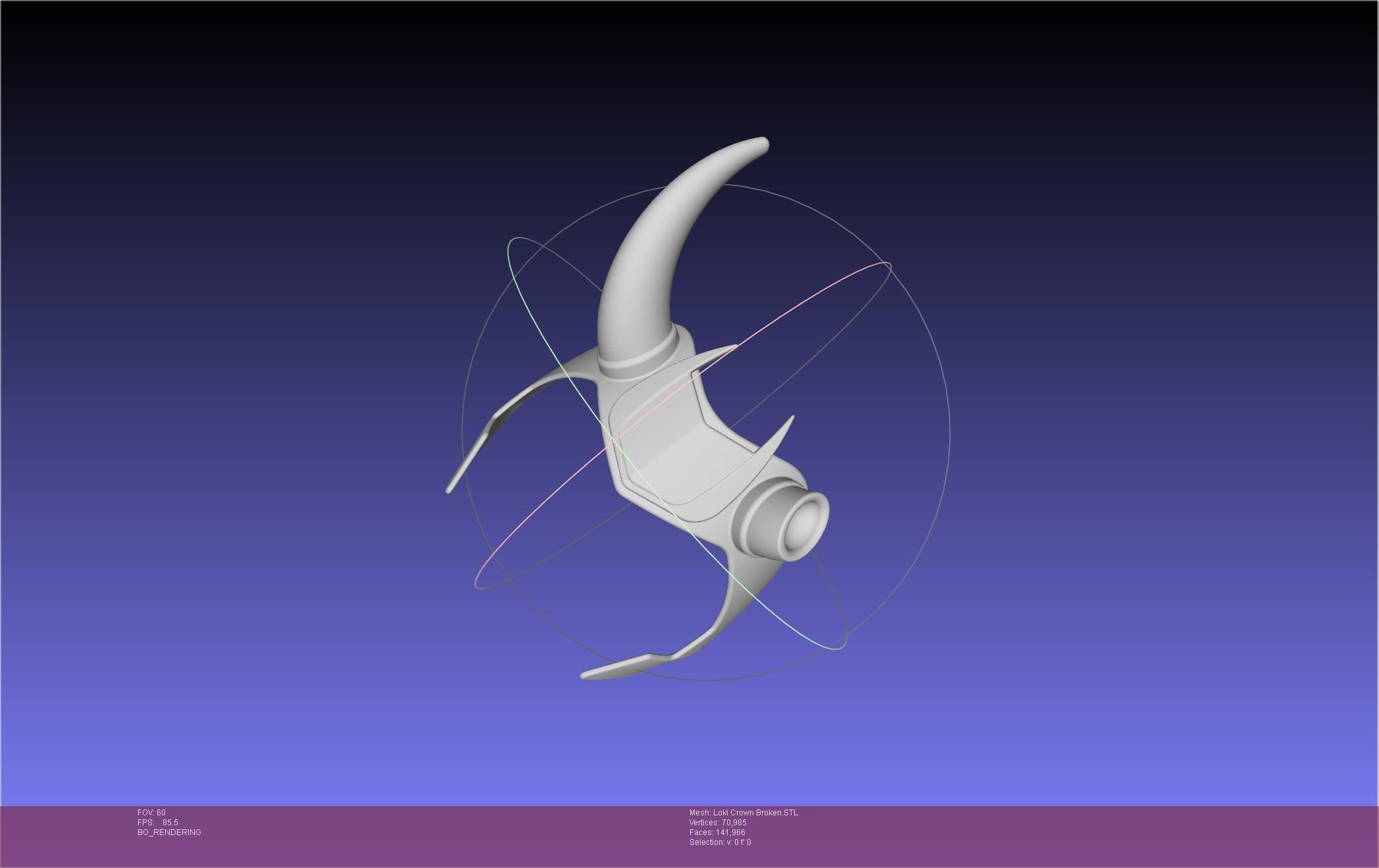 Marvel Loki Crown Broken Horn Version 3D print model_4