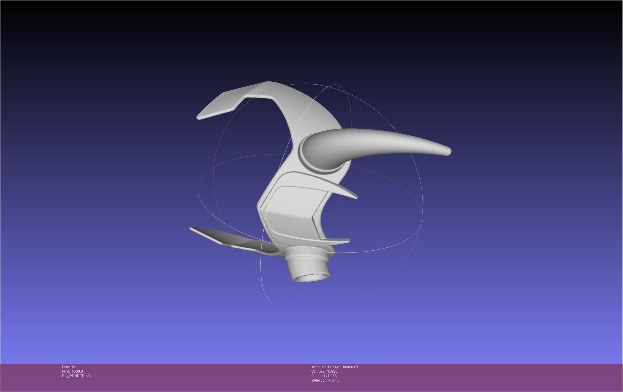 Marvel Loki Crown Broken Horn Version 3D print model_87