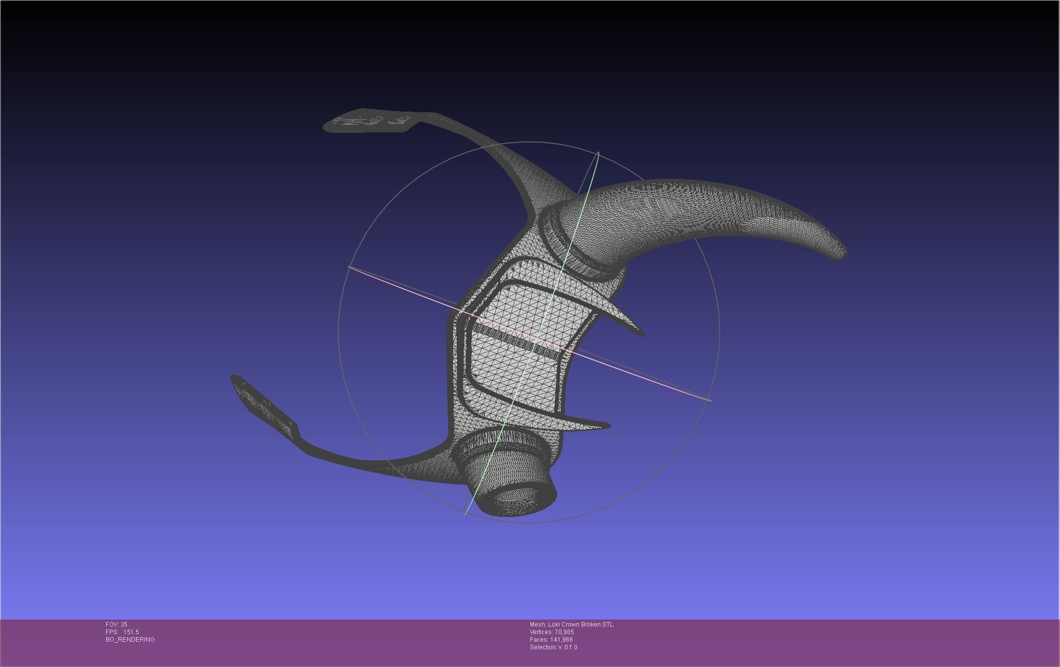 Marvel Loki Crown Broken Horn Version 3D print model_82