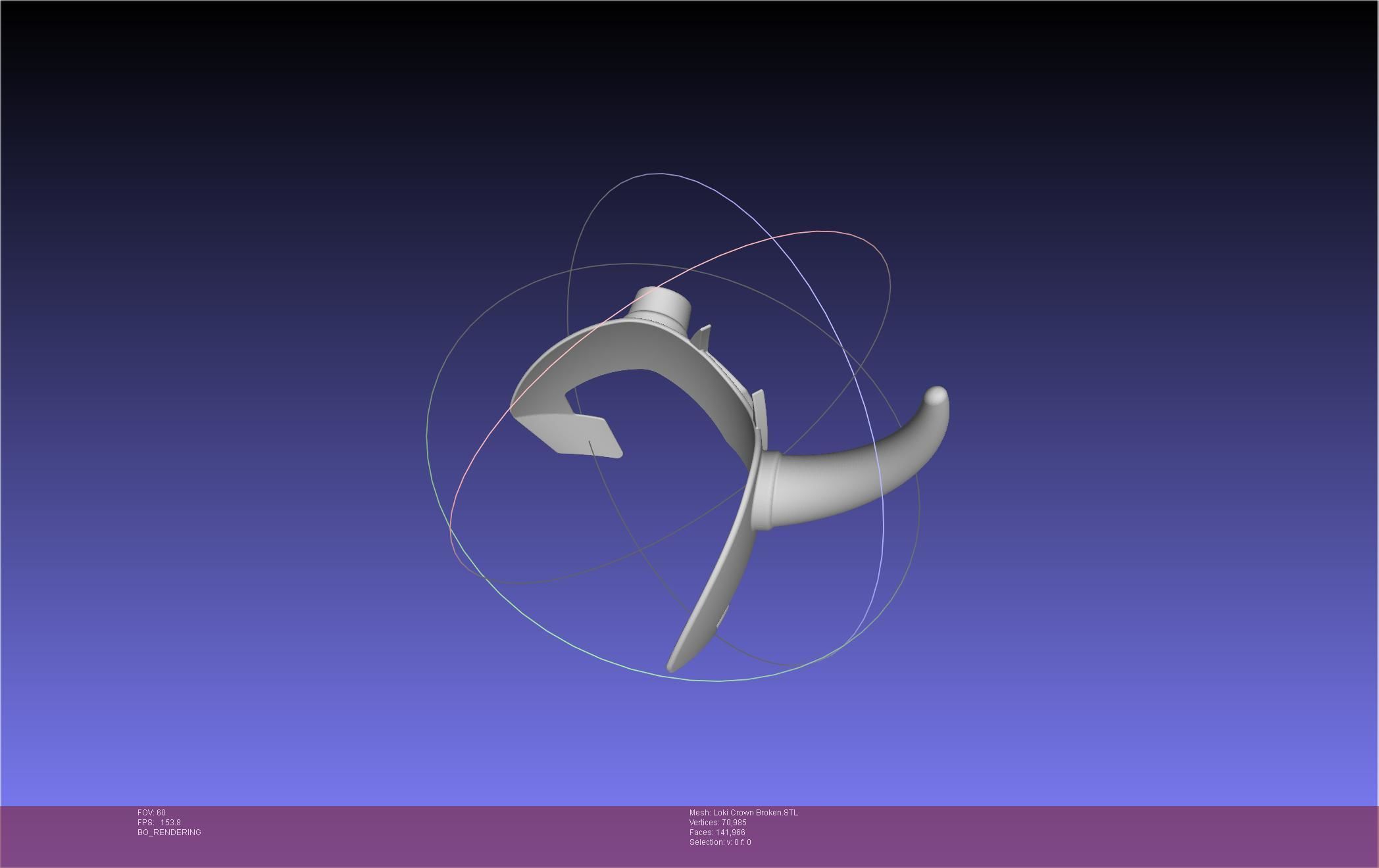 Marvel Loki Crown Broken Horn Version 3D print model_19