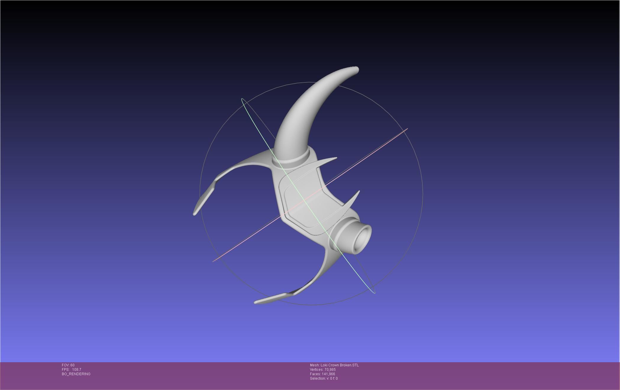 Marvel Loki Crown Broken Horn Version 3D print model_1