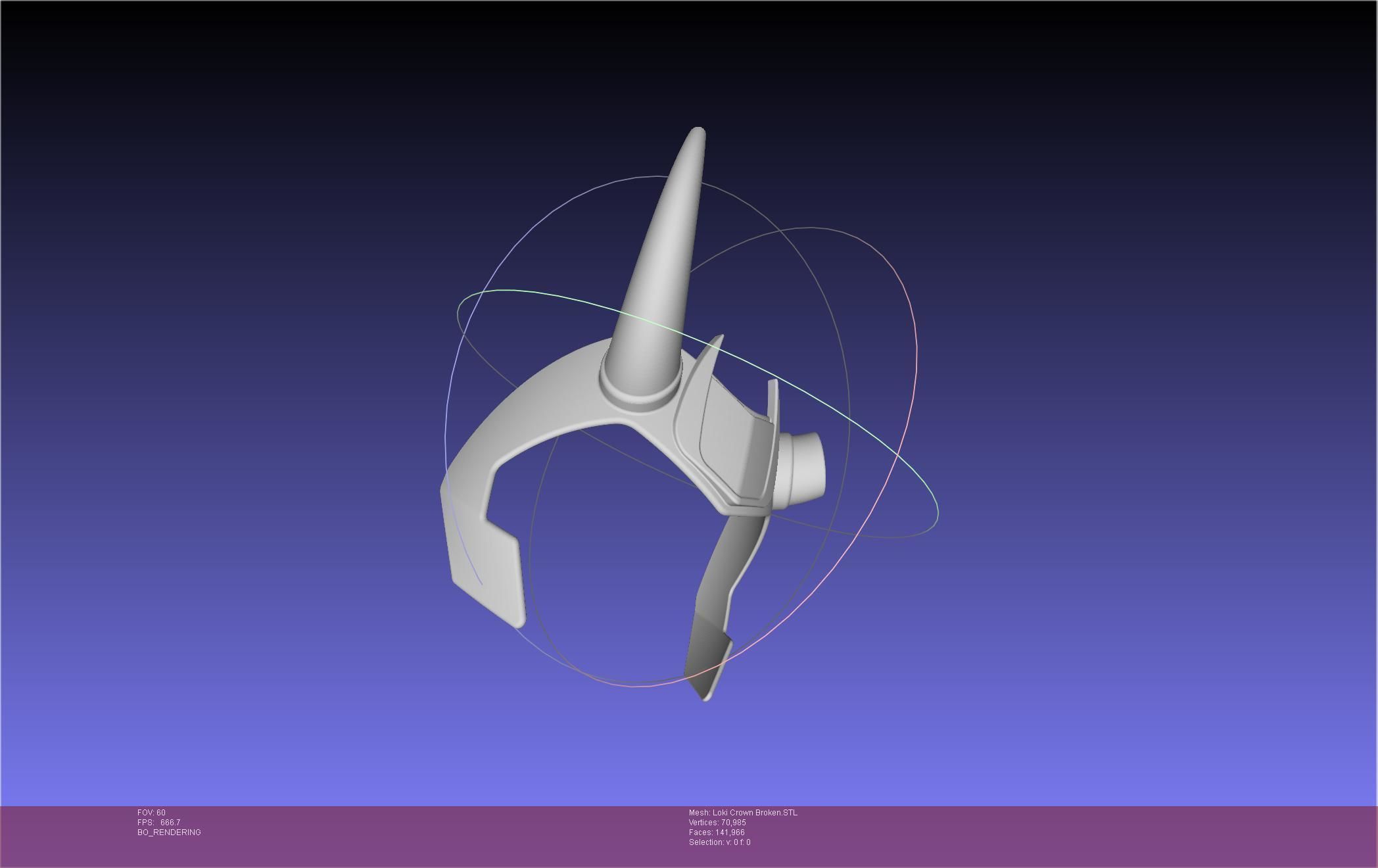Marvel Loki Crown Broken Horn Version 3D print model_27