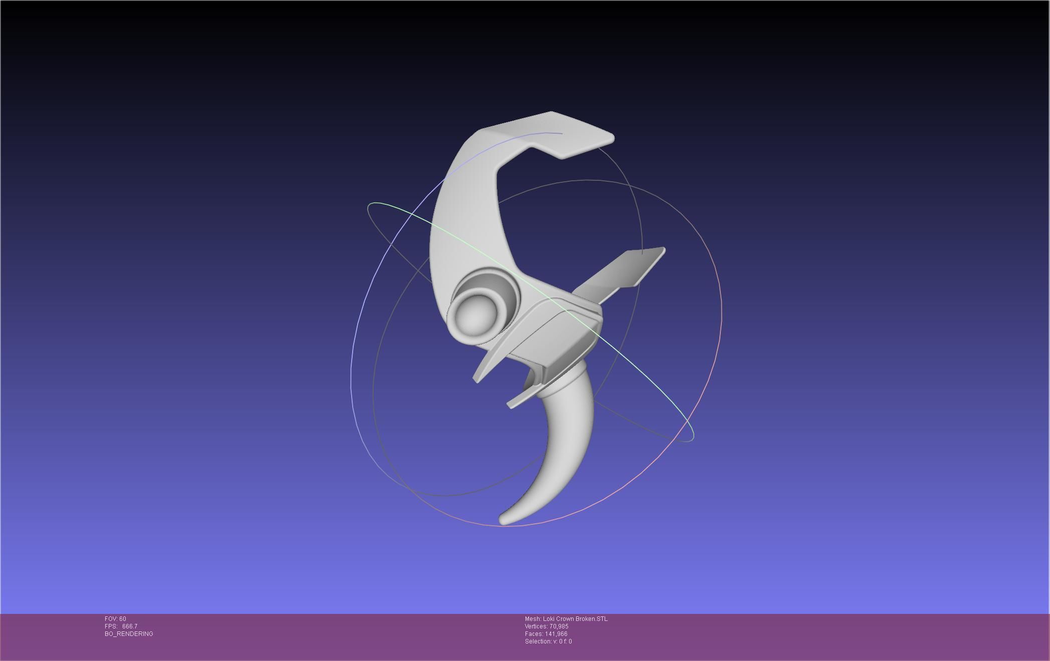 Marvel Loki Crown Broken Horn Version 3D print model_43