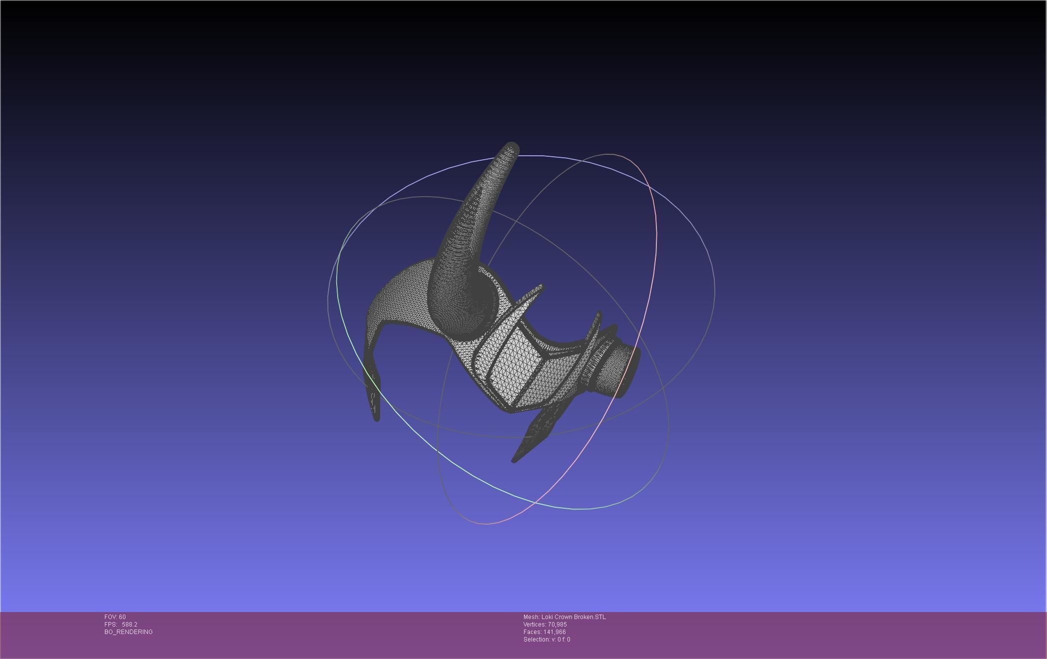 Marvel Loki Crown Broken Horn Version 3D print model_50