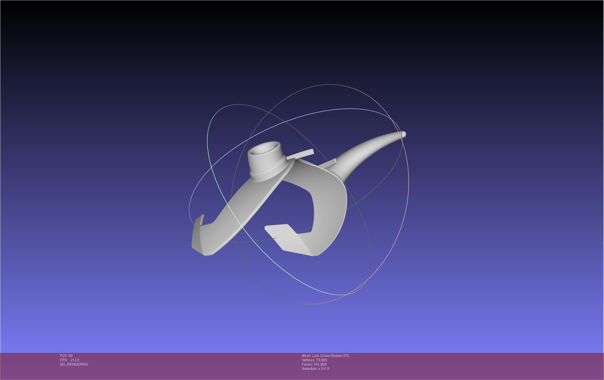 Marvel Loki Crown Broken Horn Version 3D print model_15