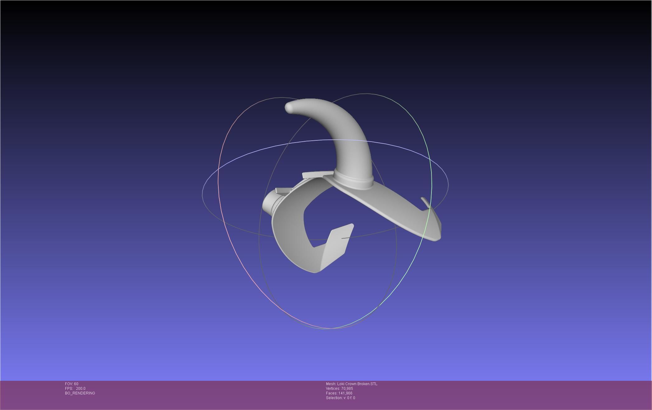 Marvel Loki Crown Broken Horn Version 3D print model_14