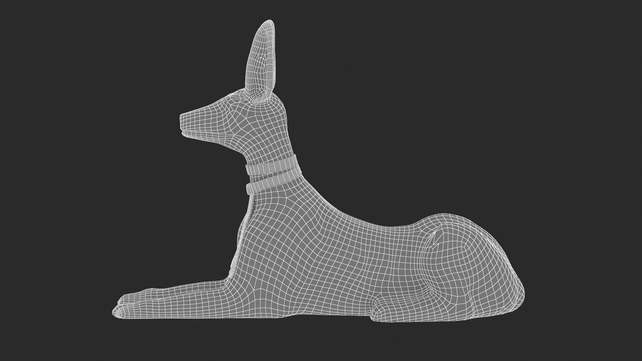 Egyptian God Anubis Dog Low-poly 3D model_13