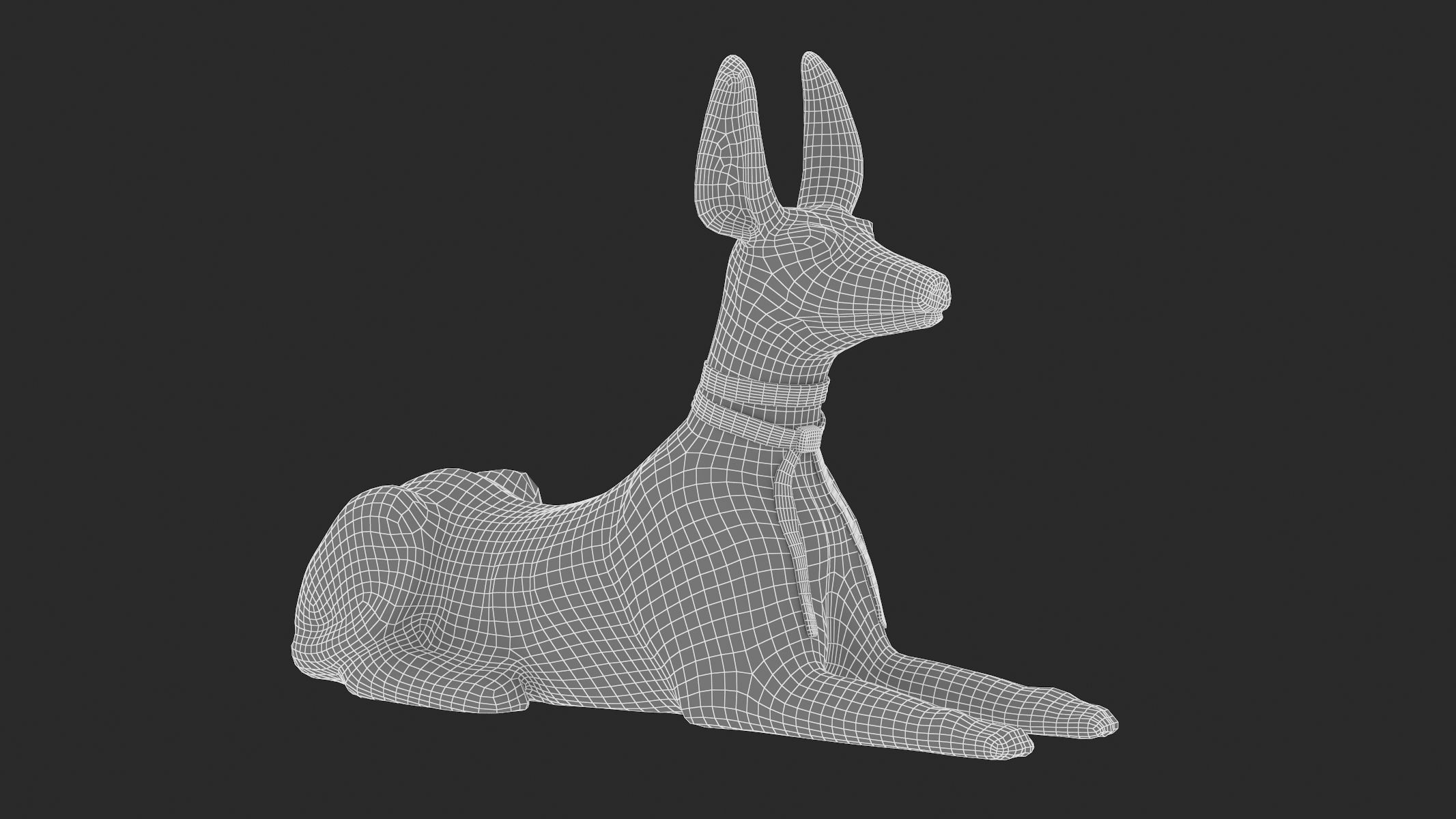 Egyptian God Anubis Dog Low-poly 3D model_10