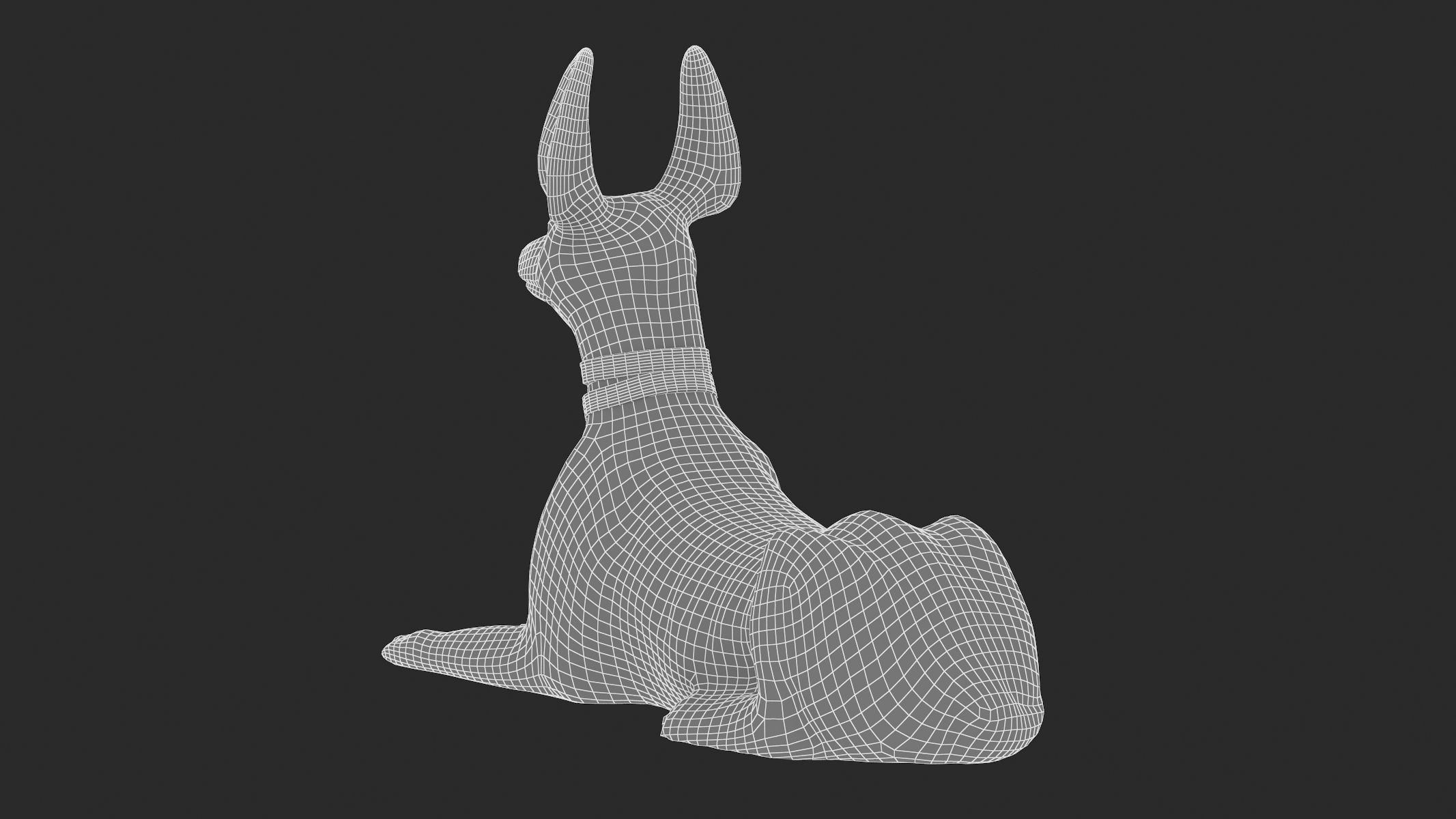 Egyptian God Anubis Dog Low-poly 3D model_12