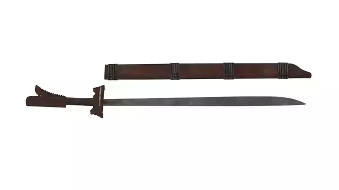  Kampilan Sword Low-poly 3D model