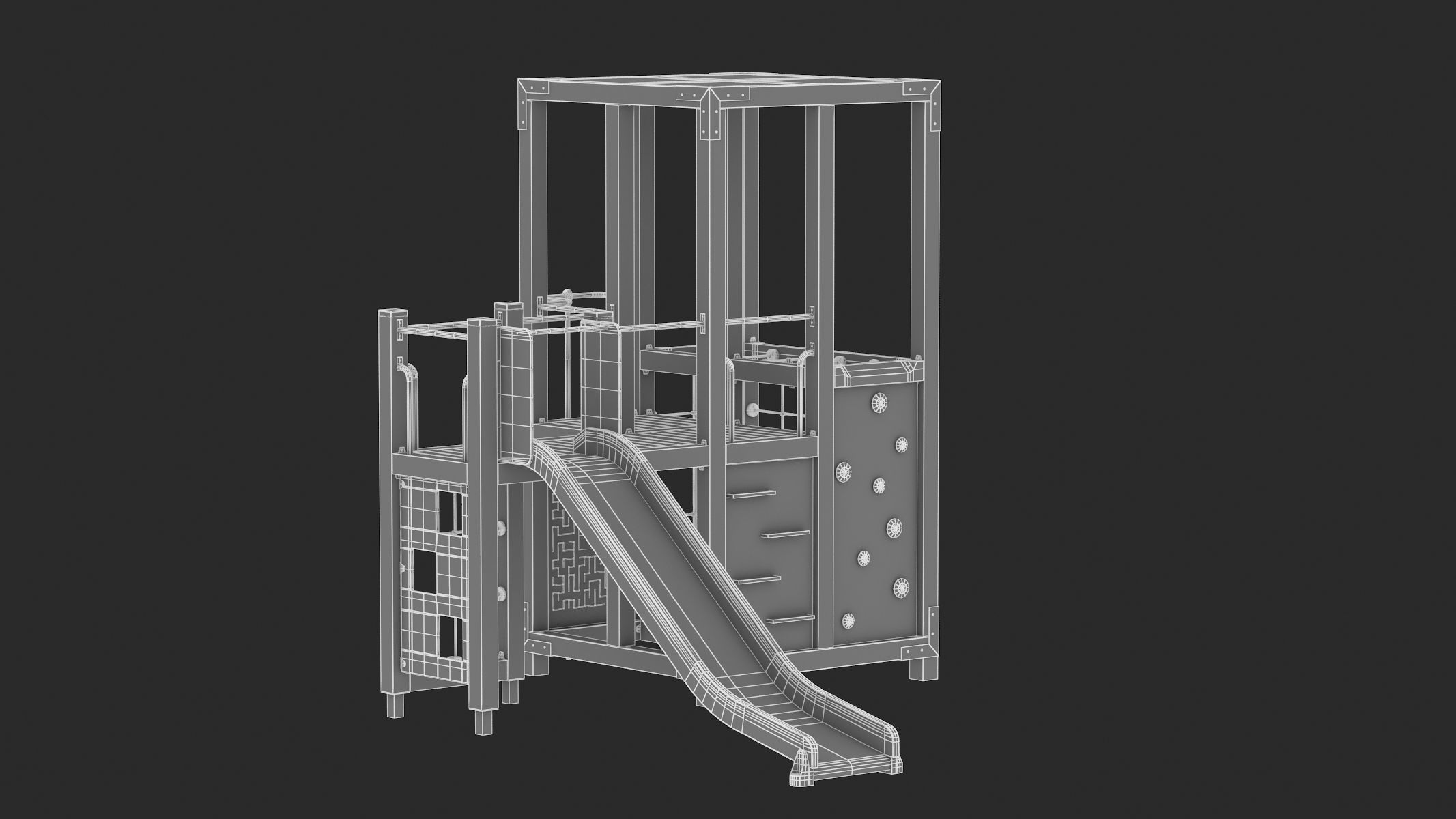 Lappset Halo Solo Play Tower 3D model_11