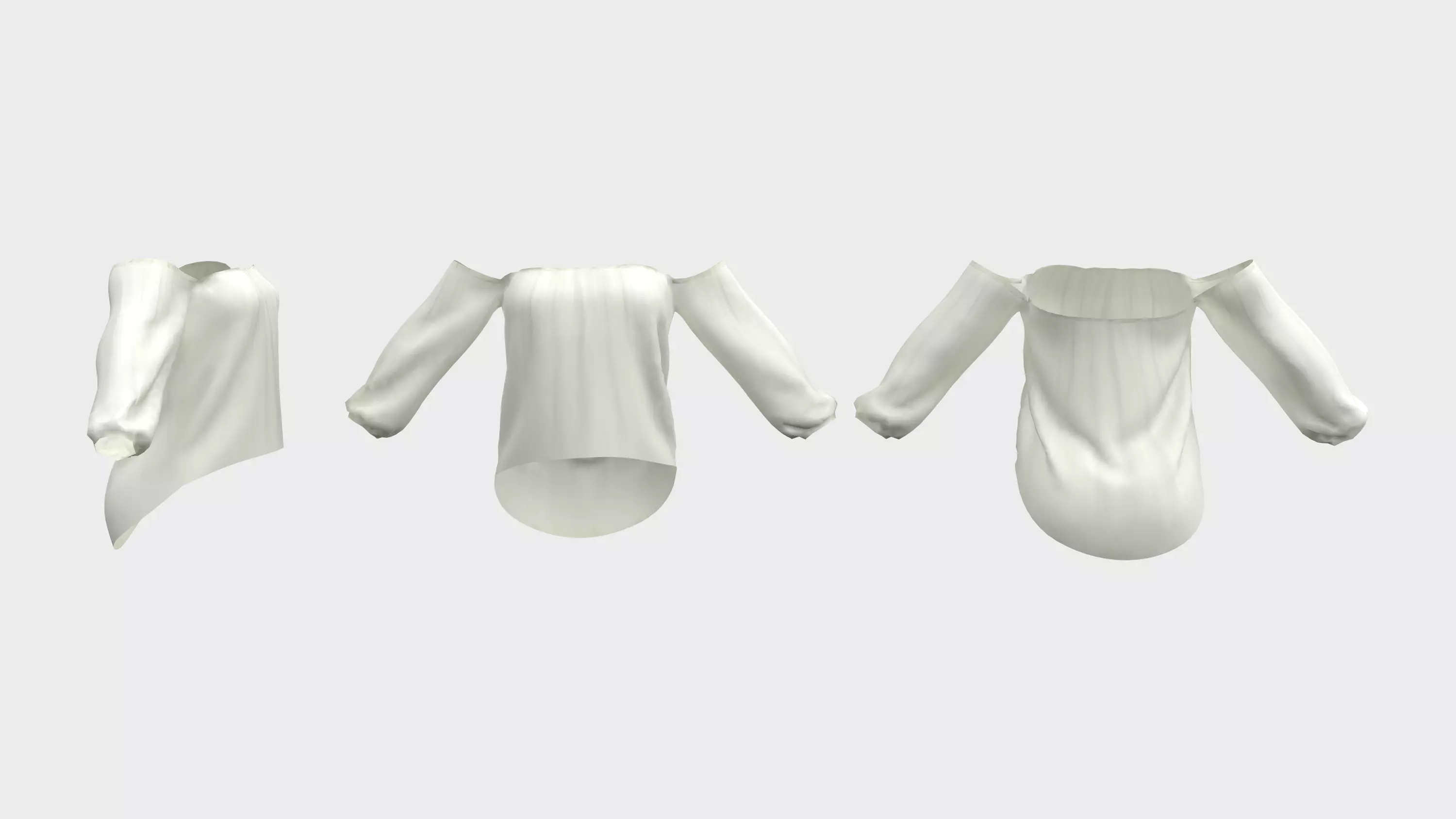 Off Shoulder Blouse Low-poly 3D model