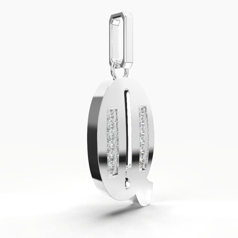 Q SCRIPT DIAMOND PENDANT 3D print model_12