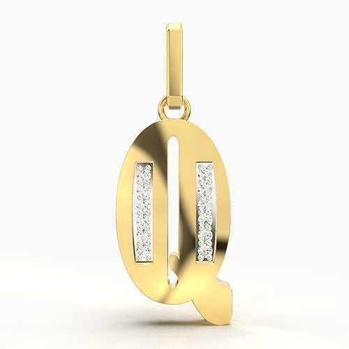 Q SCRIPT DIAMOND PENDANT 3D print model