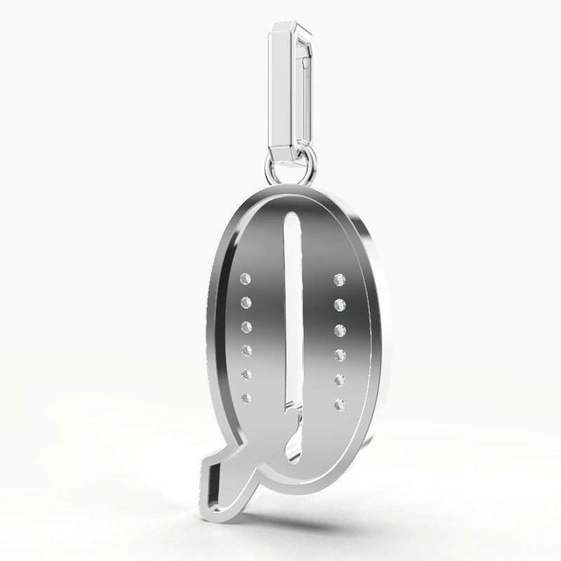 Q SCRIPT DIAMOND PENDANT 3D print model_10