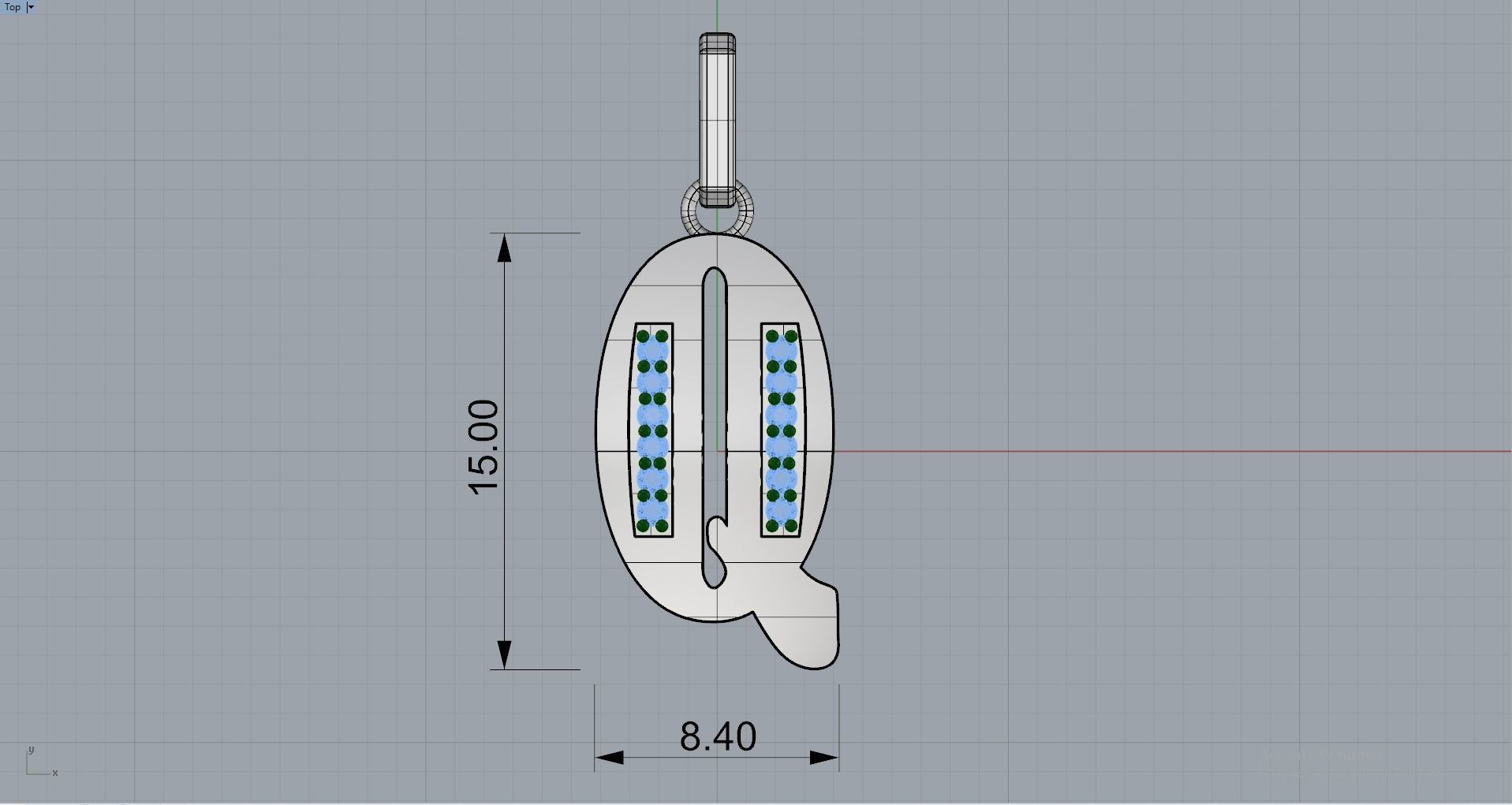 Q SCRIPT DIAMOND PENDANT 3D print model_6