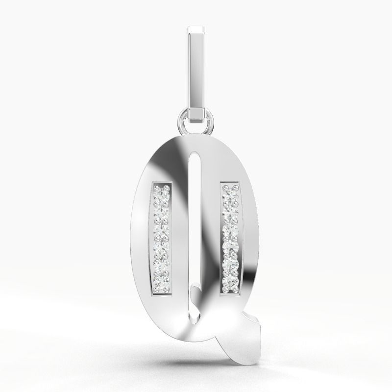 Q SCRIPT DIAMOND PENDANT 3D print model_11