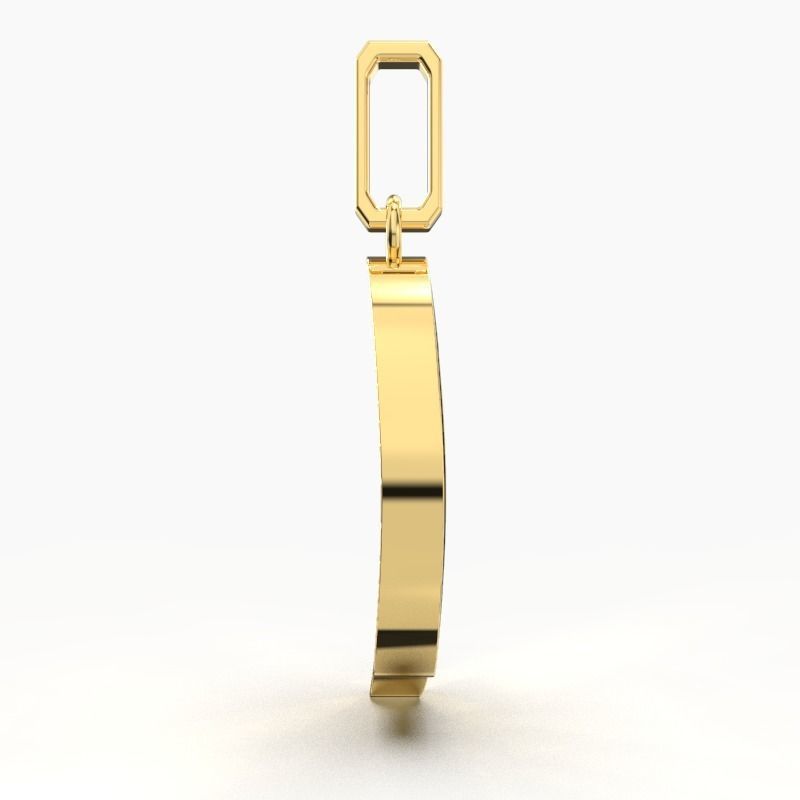 Q SCRIPT DIAMOND PENDANT 3D print model_2