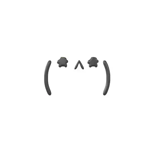 Japanese Emoticons v7 001 Low-poly 3D model