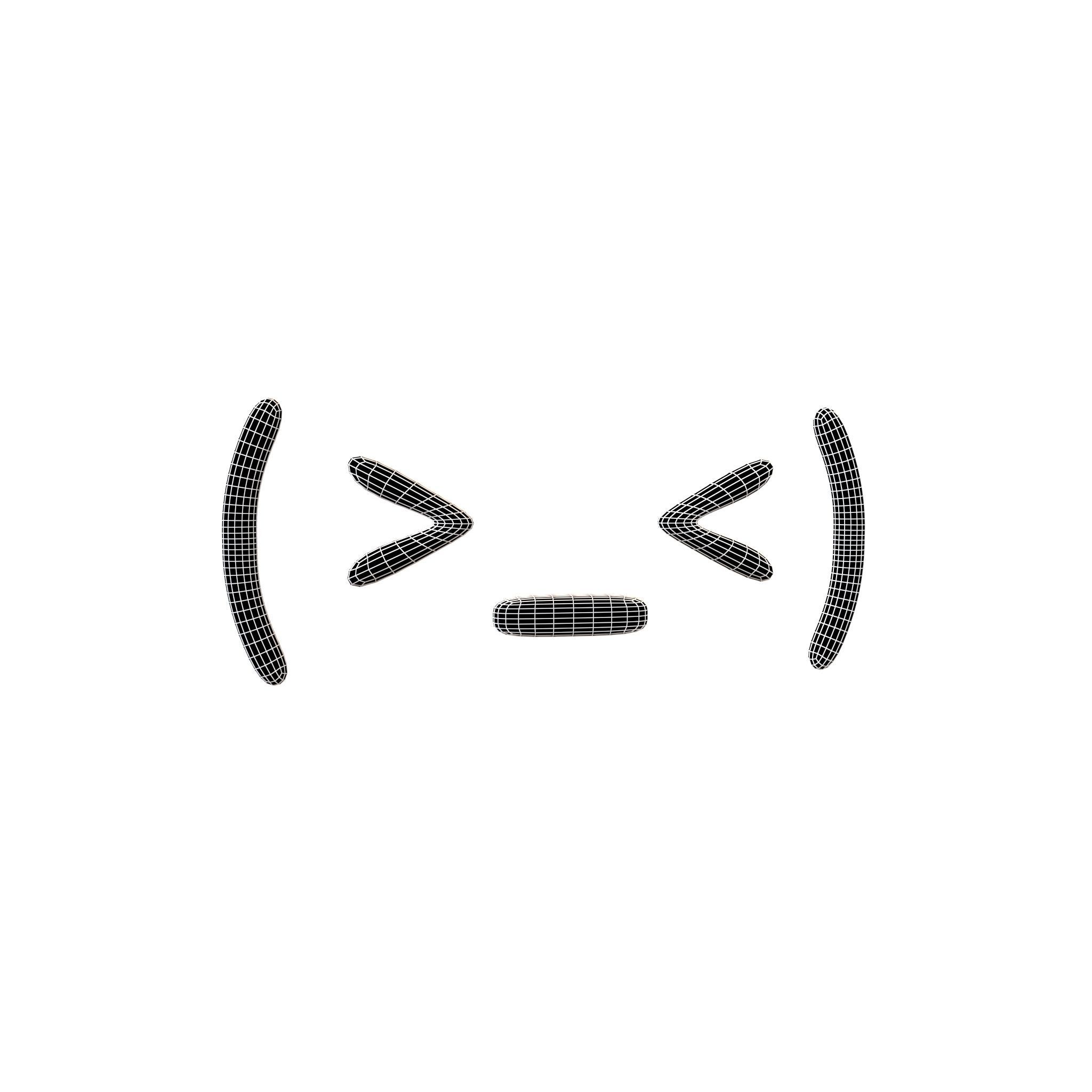 Japanese Emoticons v8 001 Low-poly 3D model_5