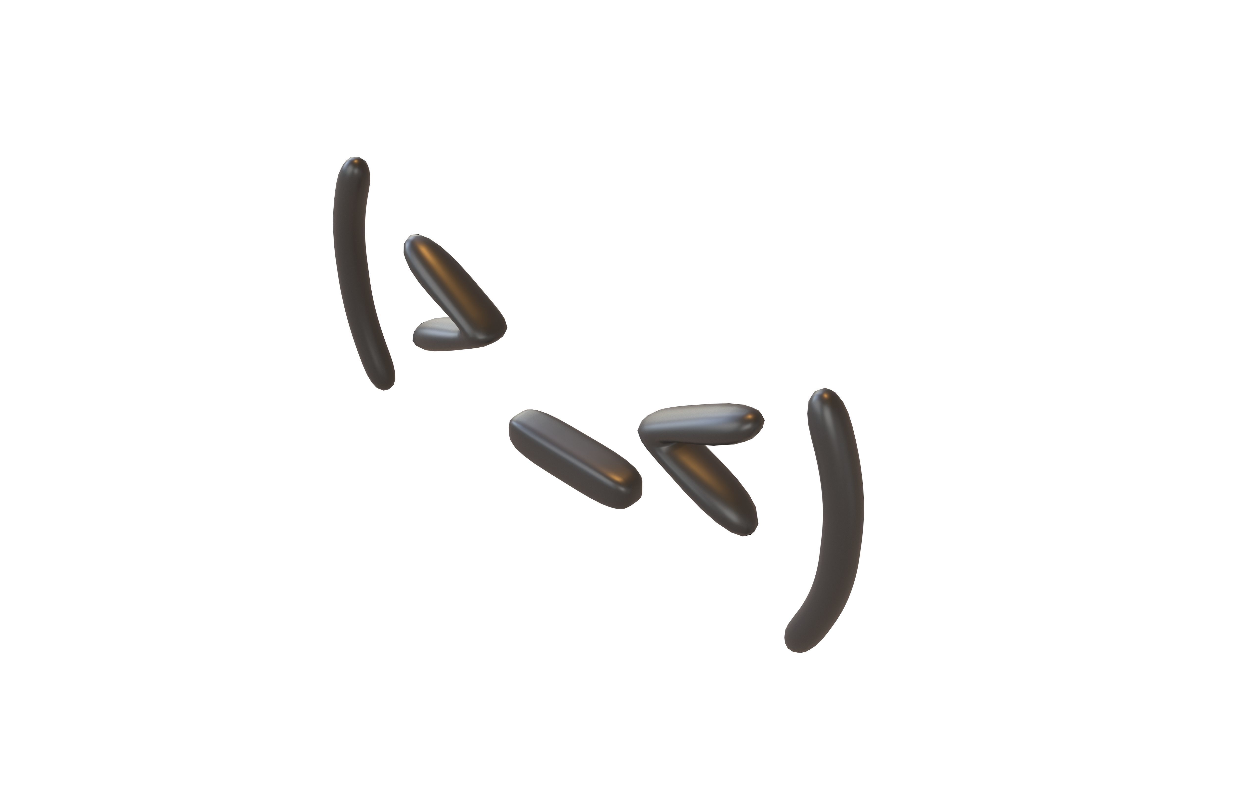 Japanese Emoticons v8 001 Low-poly 3D model_3