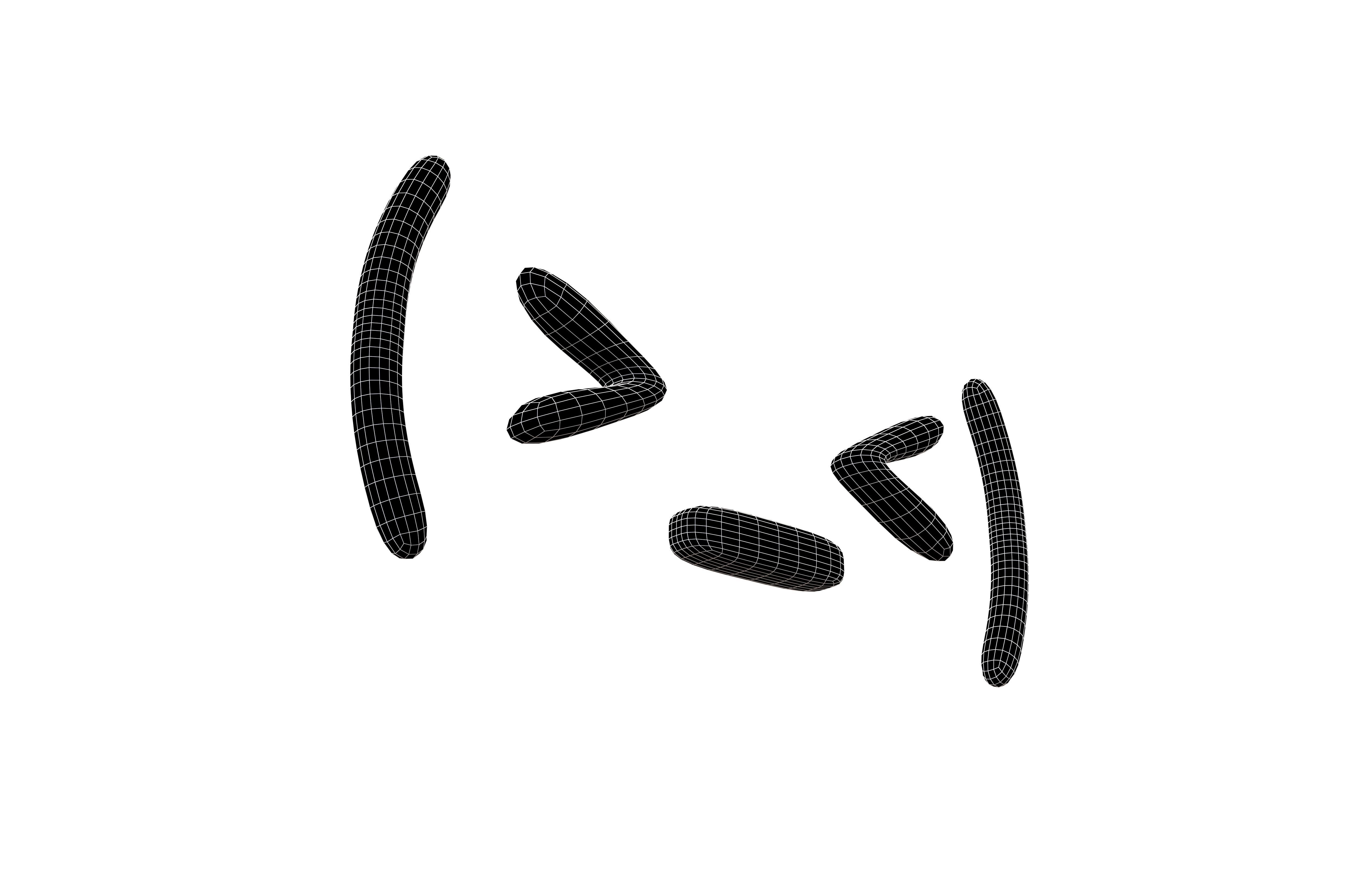 Japanese Emoticons v8 001 Low-poly 3D model_7