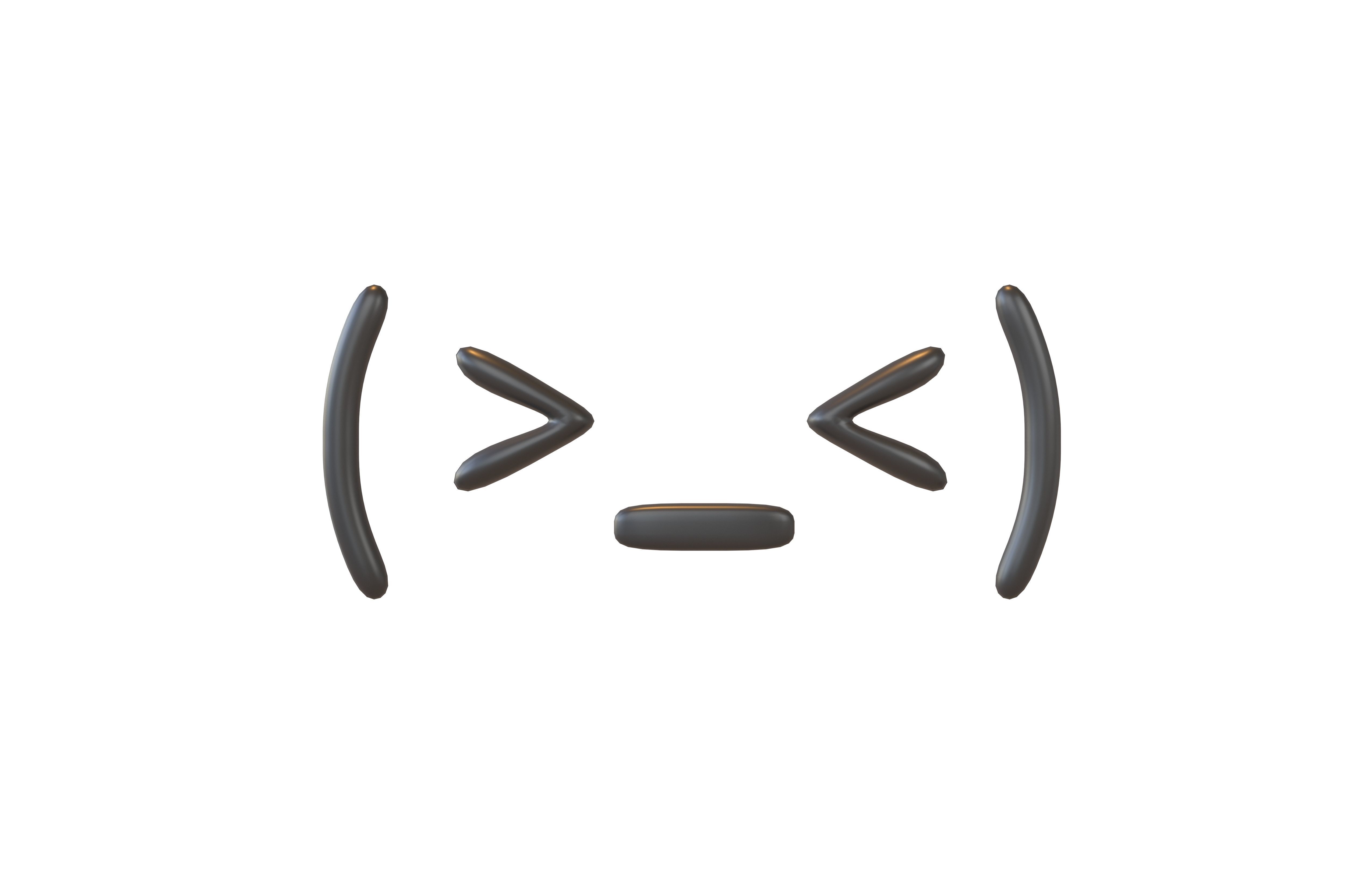 Japanese Emoticons v8 001 Low-poly 3D model_1