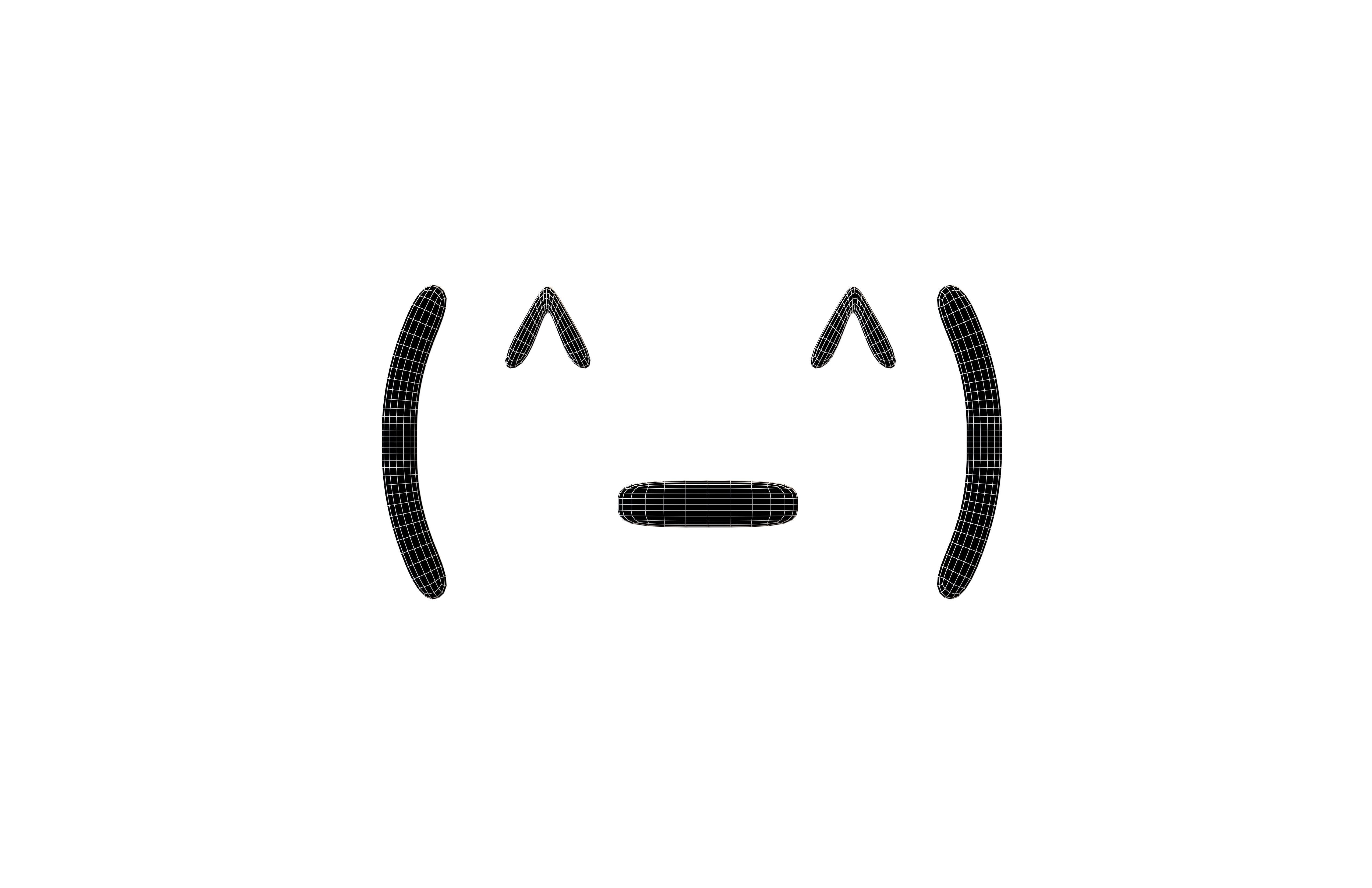 Japanese Emoticons v9 001 Low-poly 3D model_4
