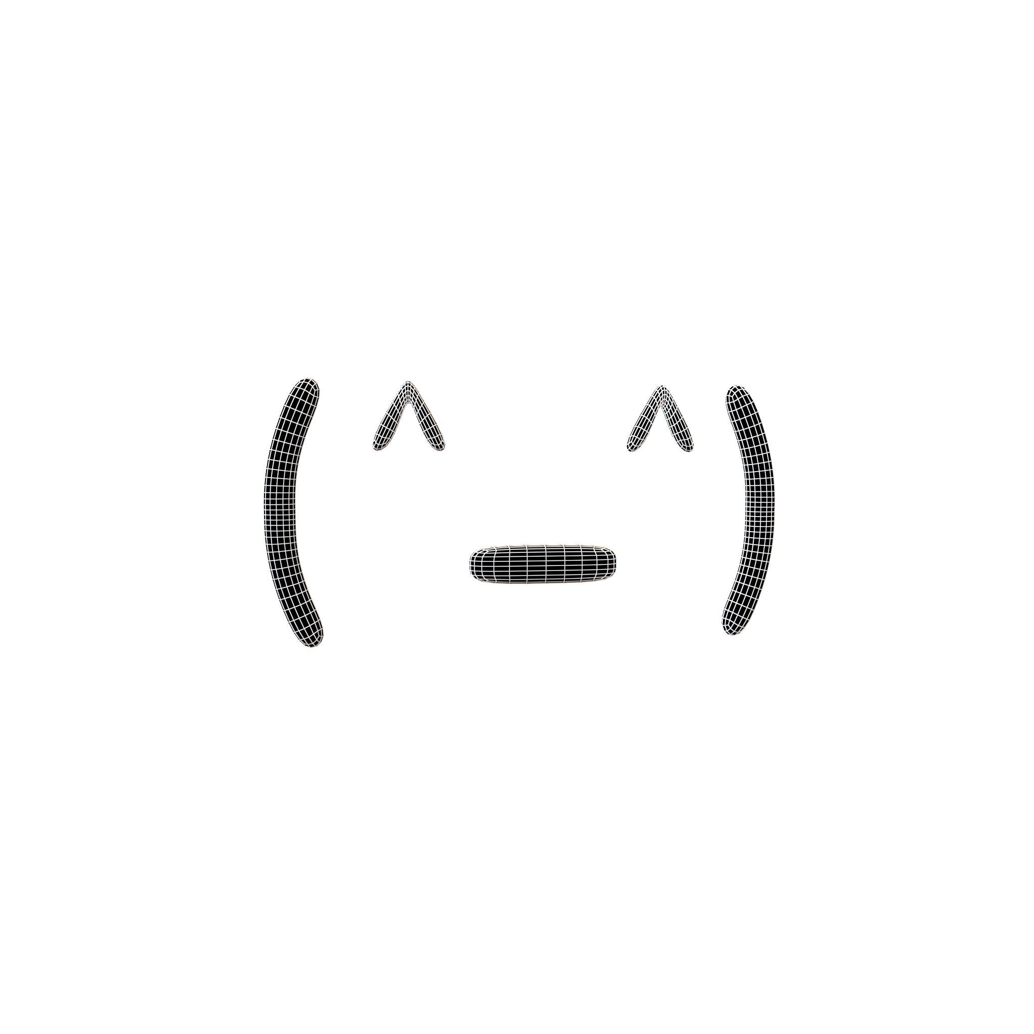 Japanese Emoticons v9 001 Low-poly 3D model_6