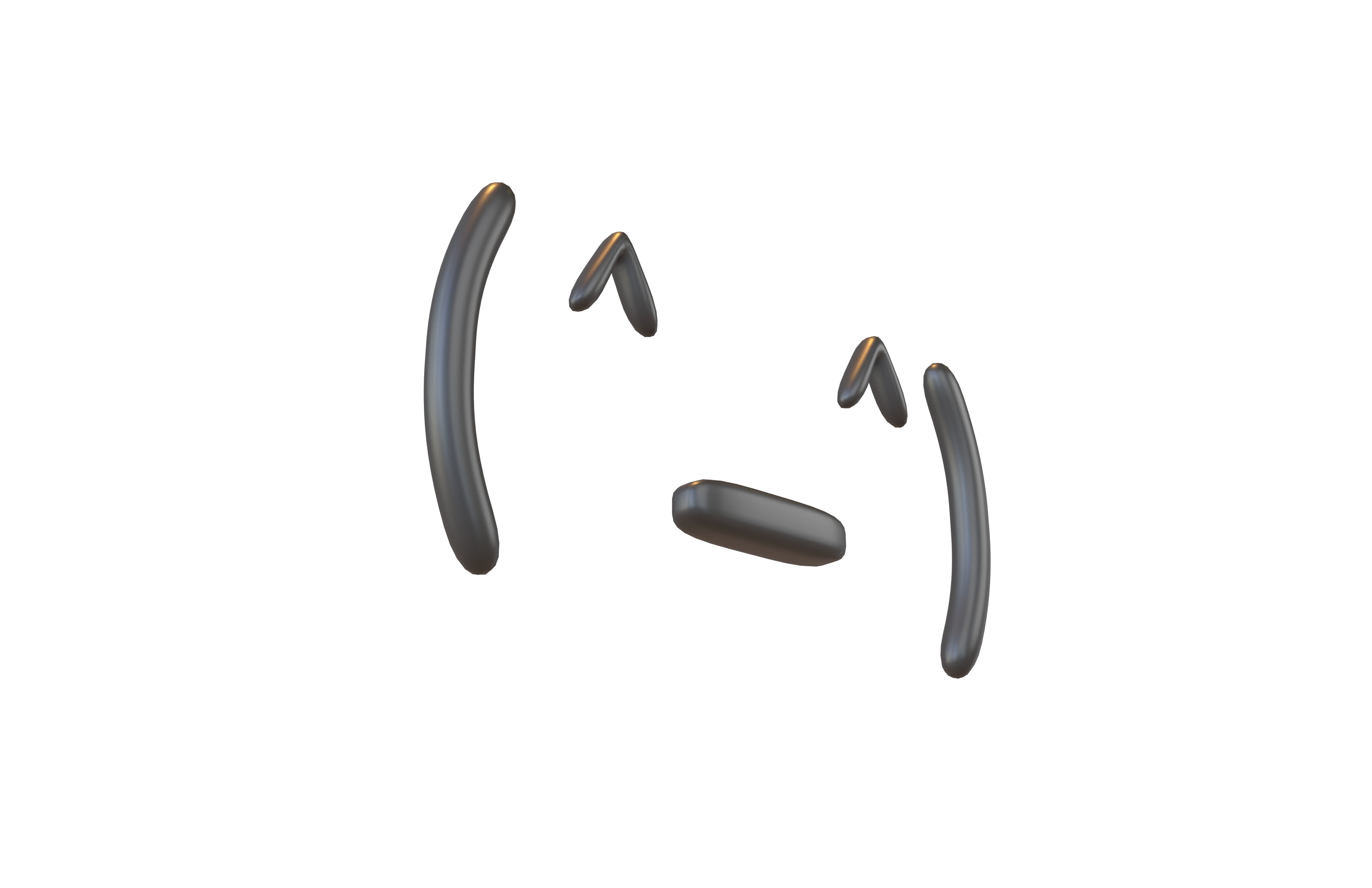 Japanese Emoticons v9 001 Low-poly 3D model_3