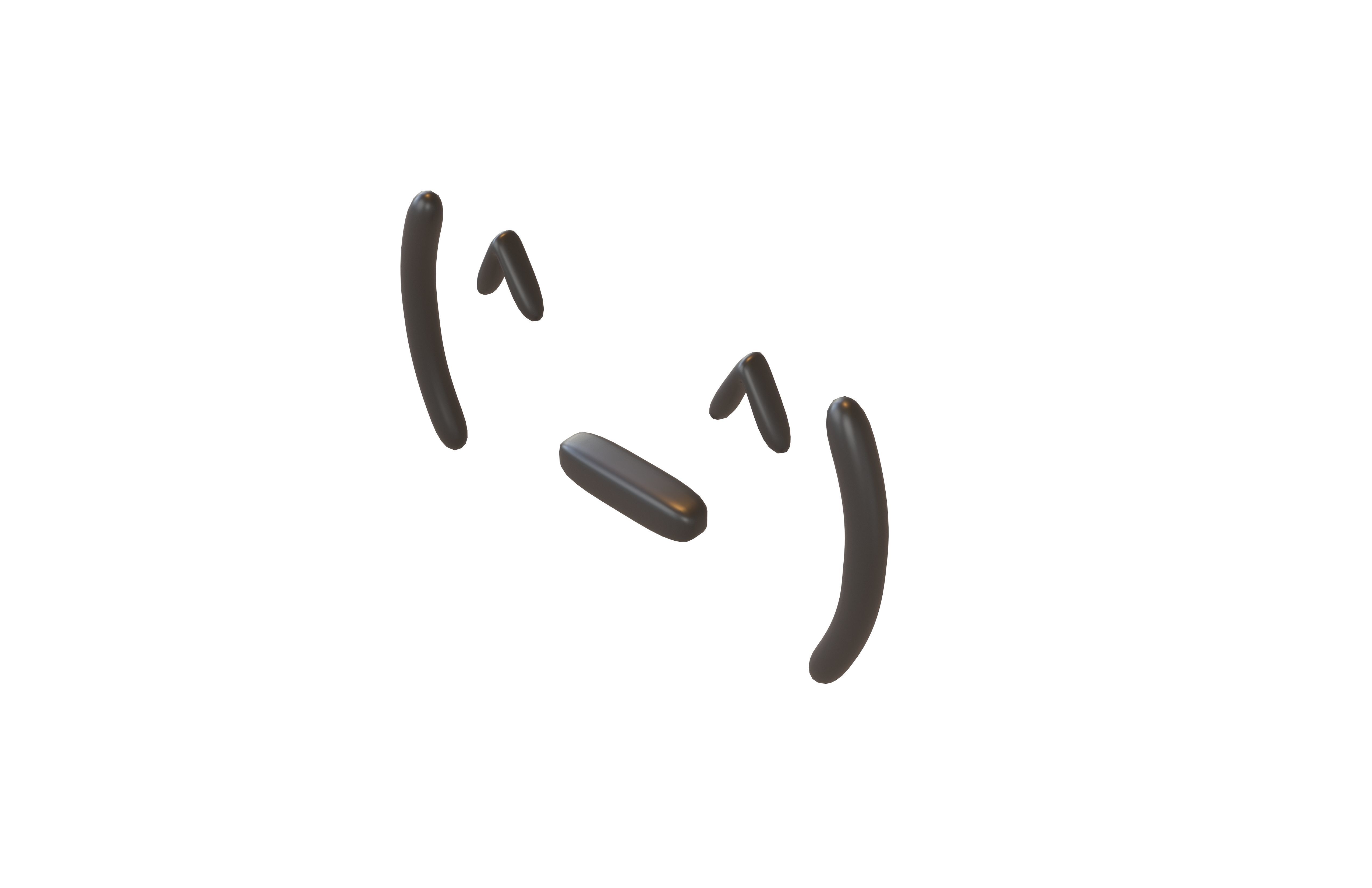 Japanese Emoticons v9 001 Low-poly 3D model_2