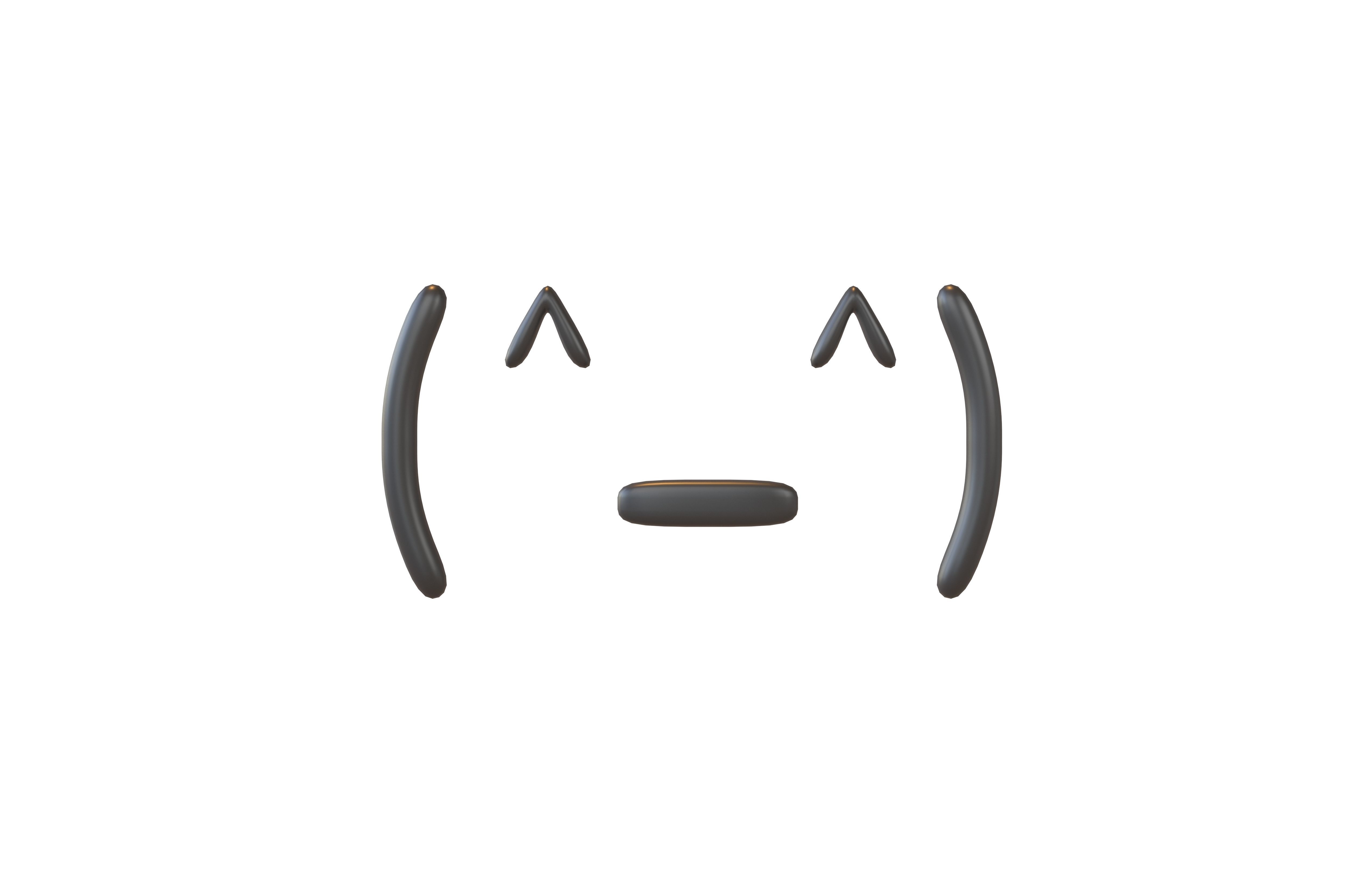 Japanese Emoticons v9 001 Low-poly 3D model_1