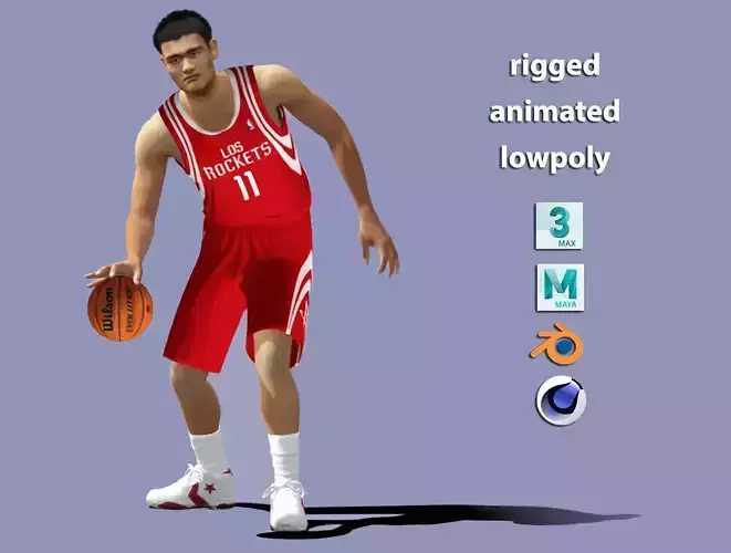 3D Rigged Yao Ming NBA Low-poly 3D model