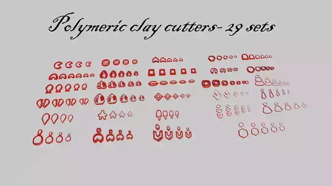 29 sets polymeric clay cutters