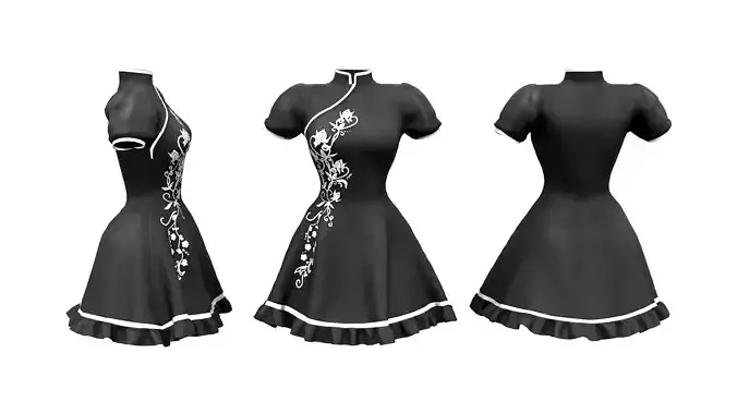 Chinese Style Large Skirt Dress