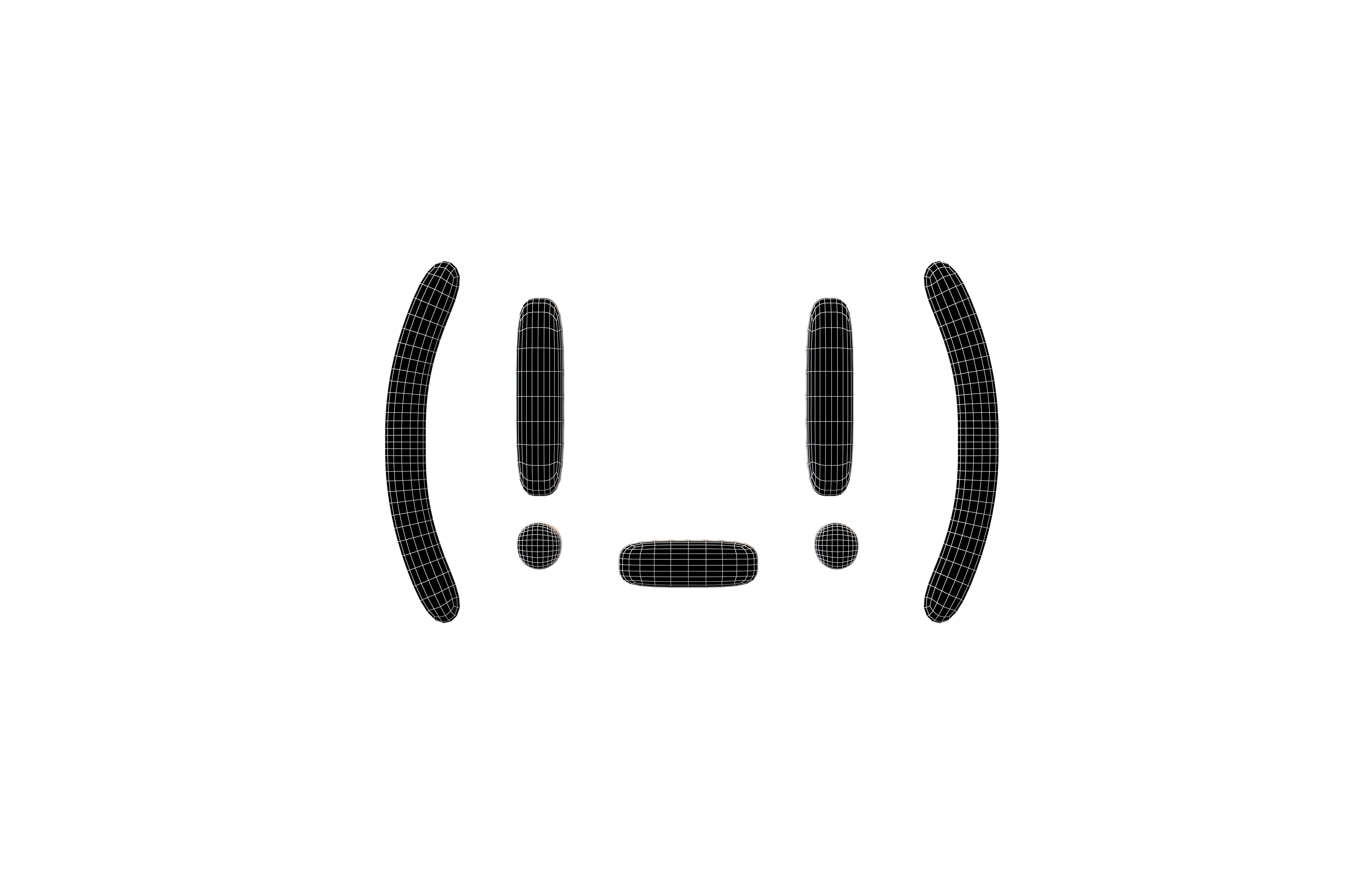 Japanese Emoticons v15 001 Low-poly 3D model_6