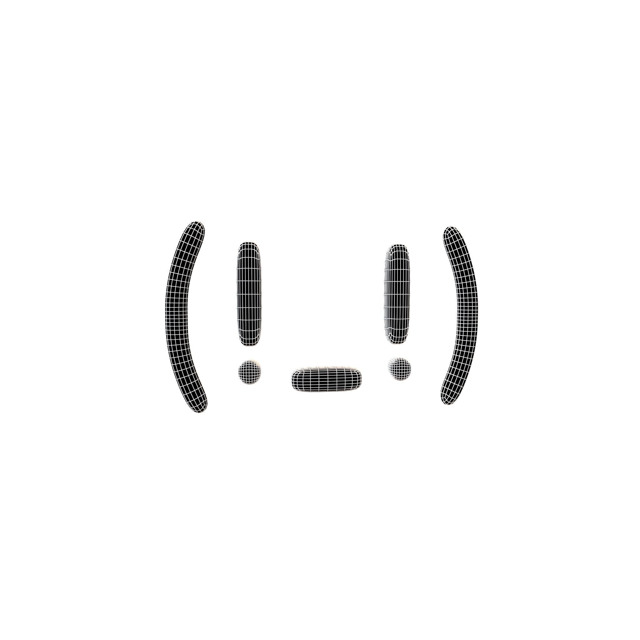 Japanese Emoticons v15 001 Low-poly 3D model_5