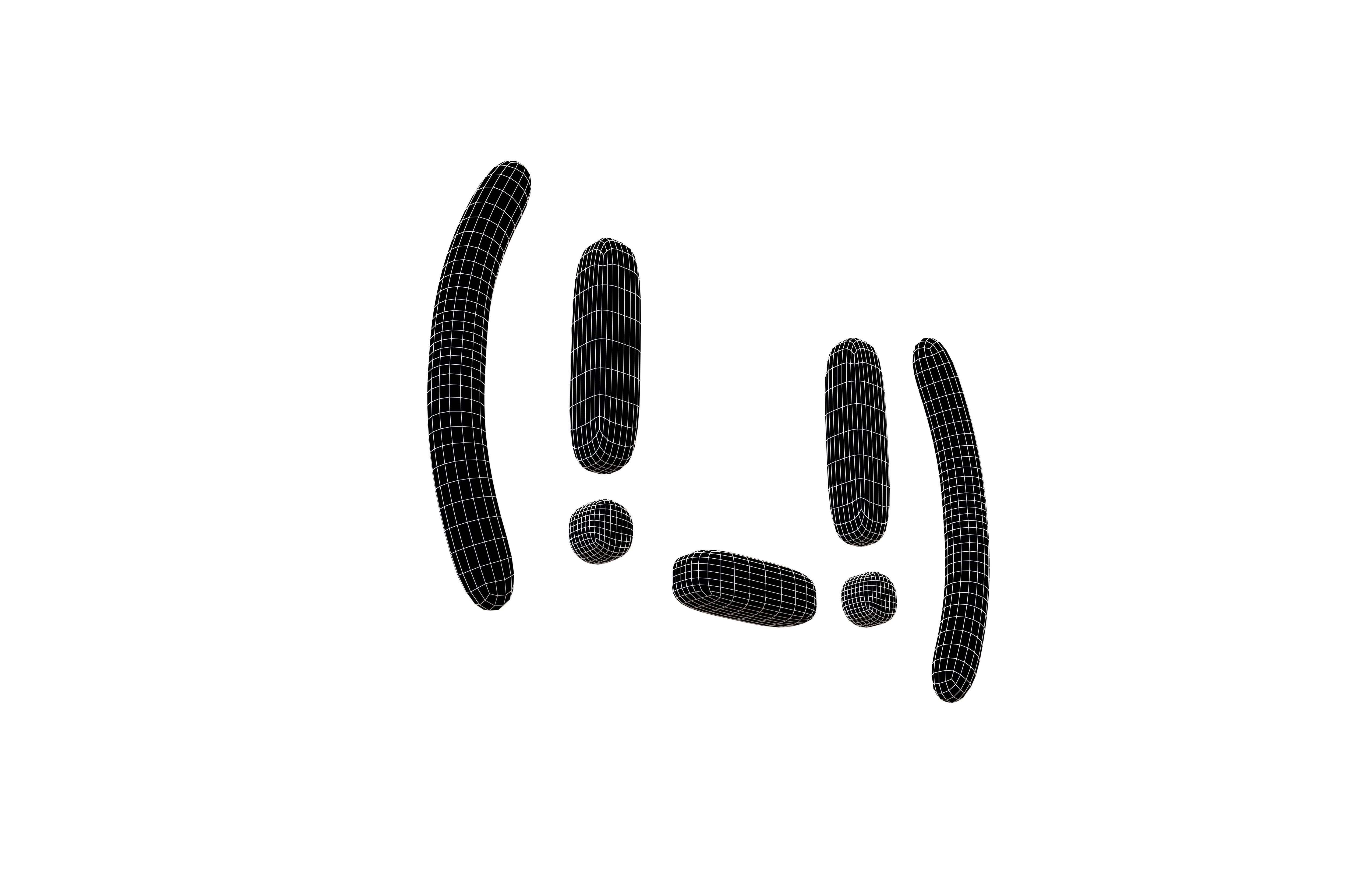 Japanese Emoticons v15 001 Low-poly 3D model_4