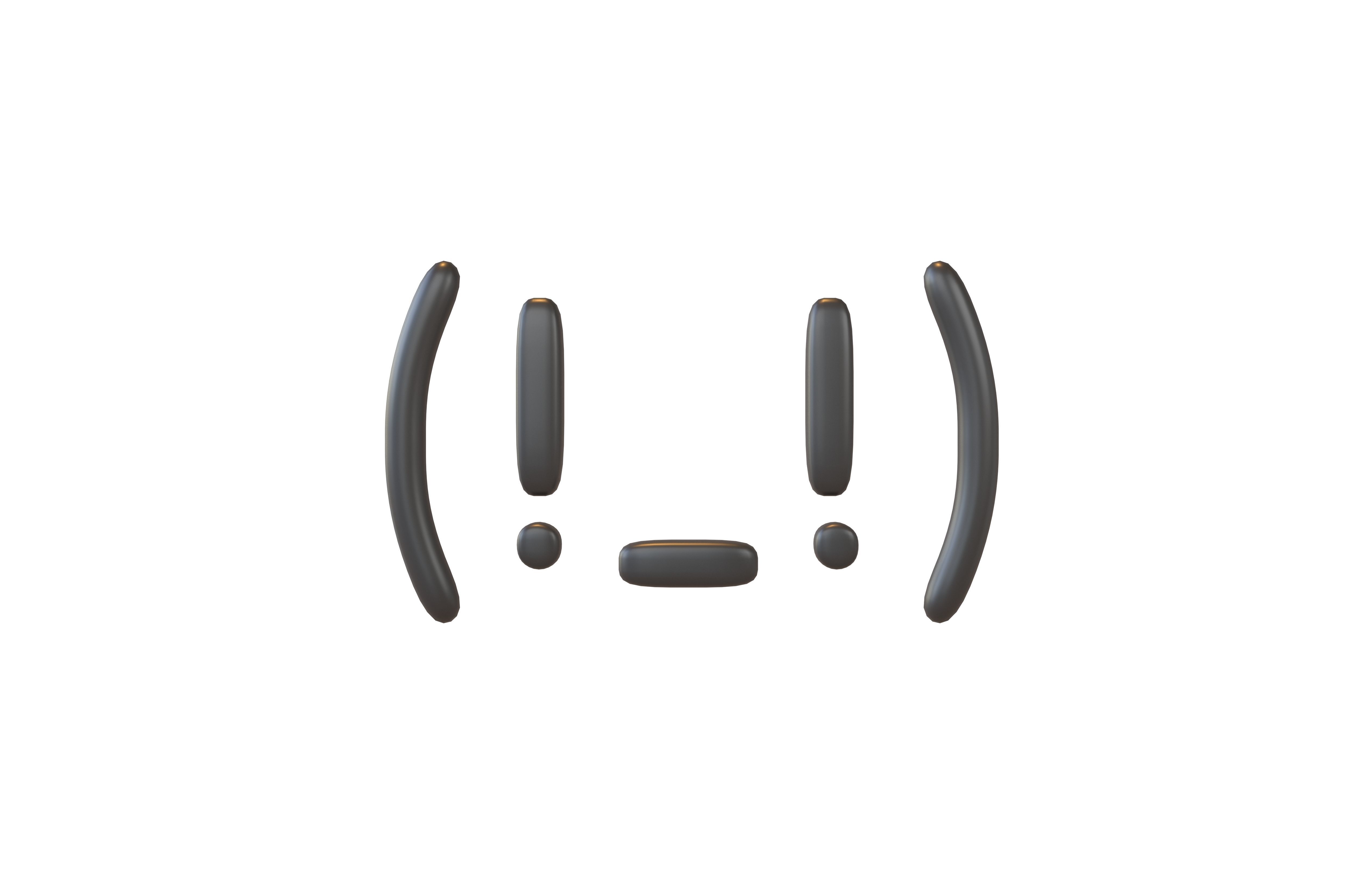 Japanese Emoticons v15 001 Low-poly 3D model_1
