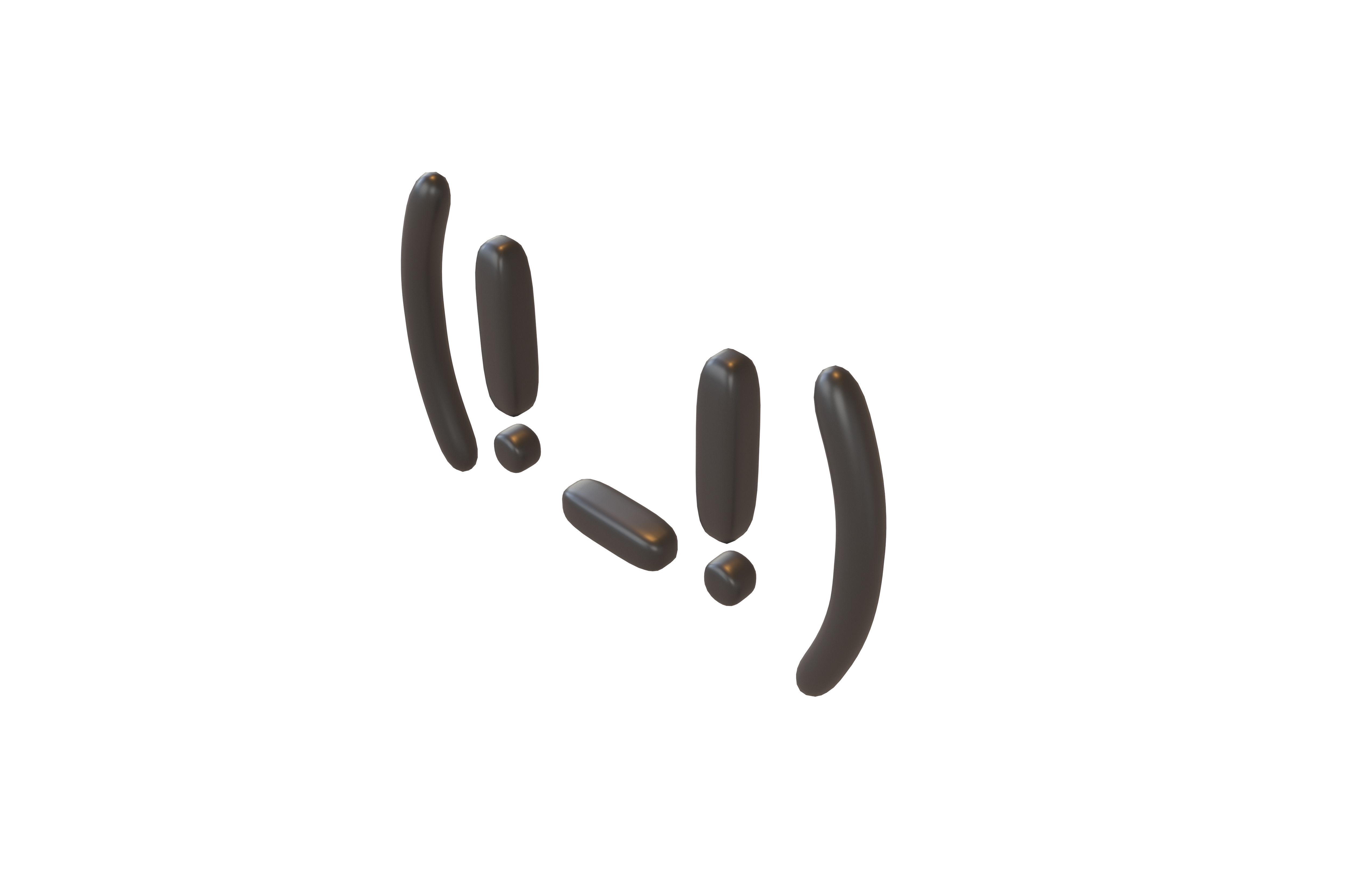 Japanese Emoticons v15 001 Low-poly 3D model_3