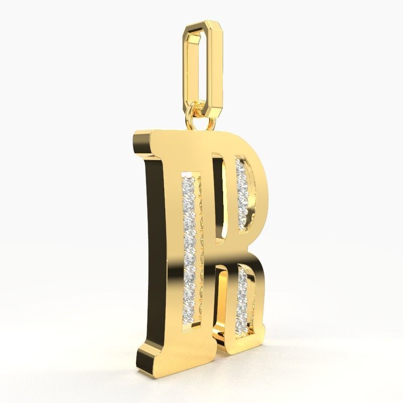 R SCRIPT DIAMOND PENDANT 3D print model_3