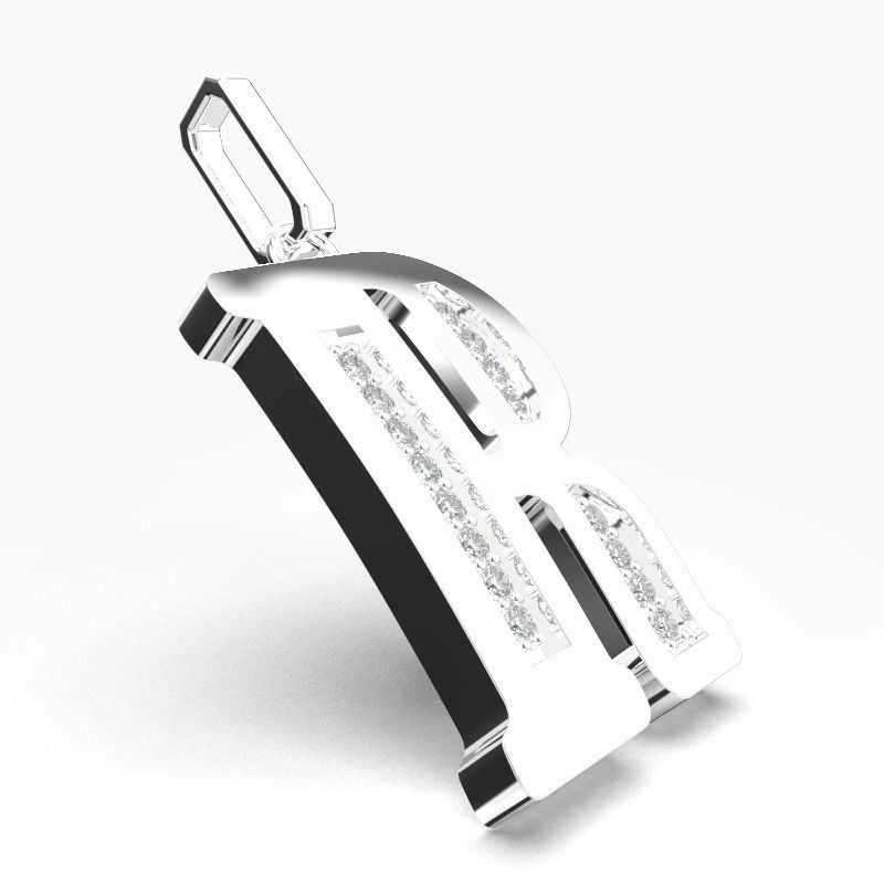 R SCRIPT DIAMOND PENDANT 3D print model_11