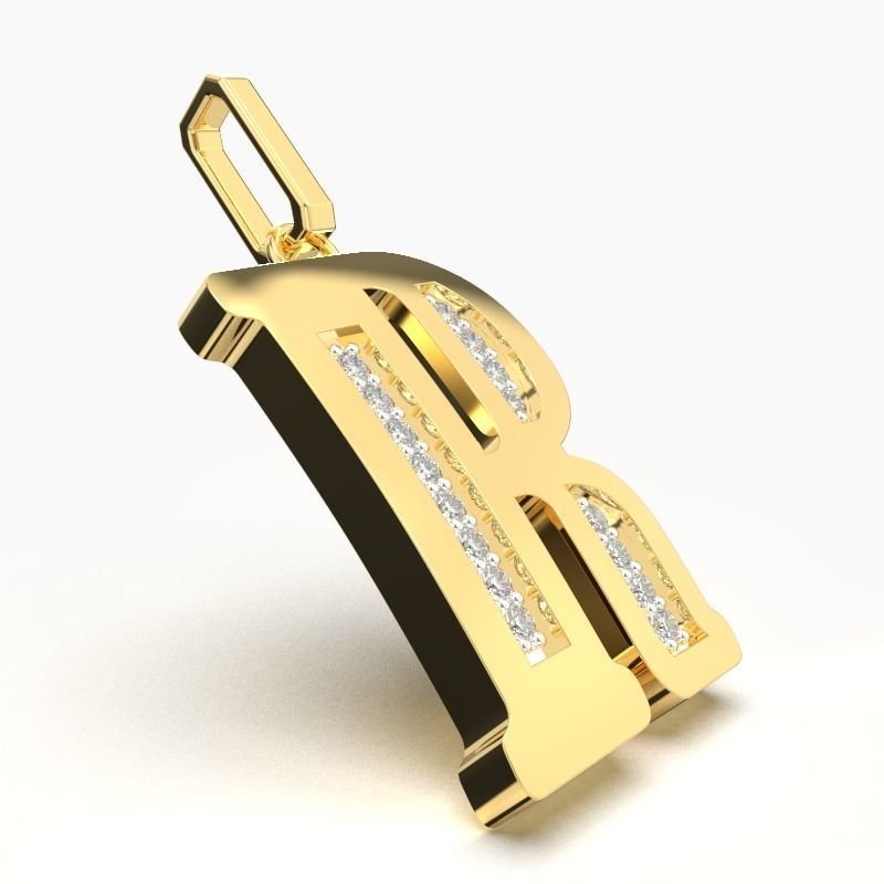 R SCRIPT DIAMOND PENDANT 3D print model_2
