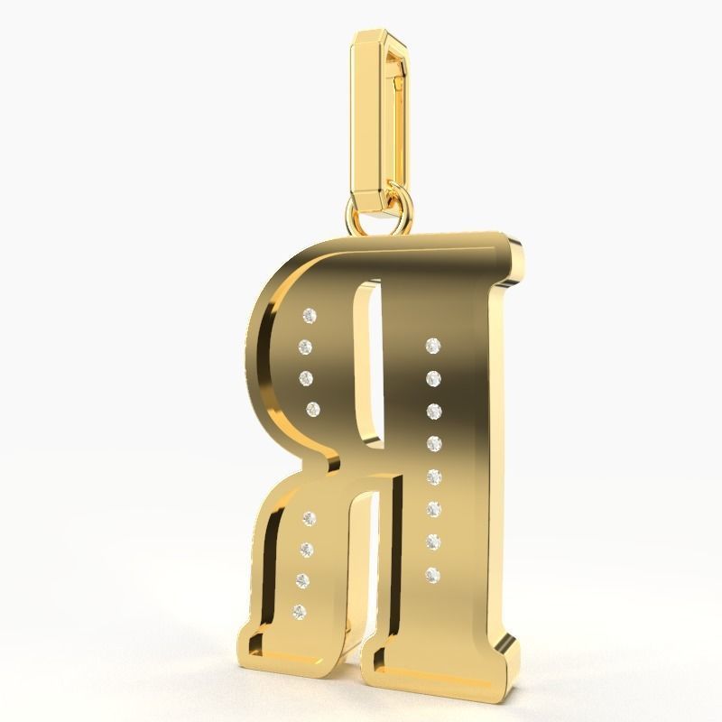 R SCRIPT DIAMOND PENDANT 3D print model_1
