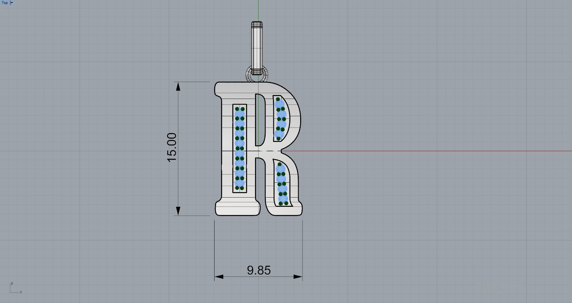 R SCRIPT DIAMOND PENDANT 3D print model_7