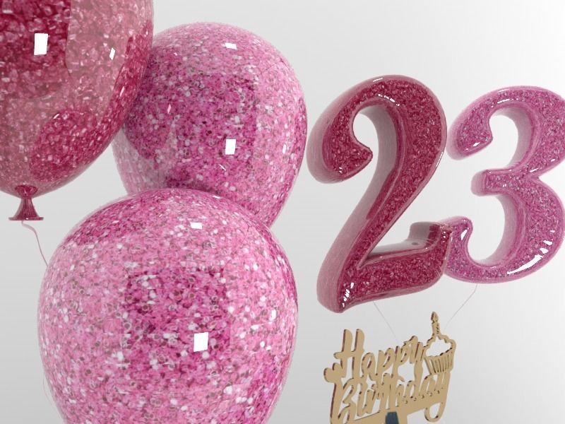 Birthday Cake 3D model_3