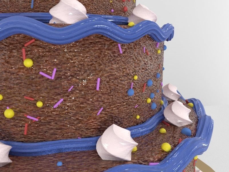 Birthday Cake 3D model_4