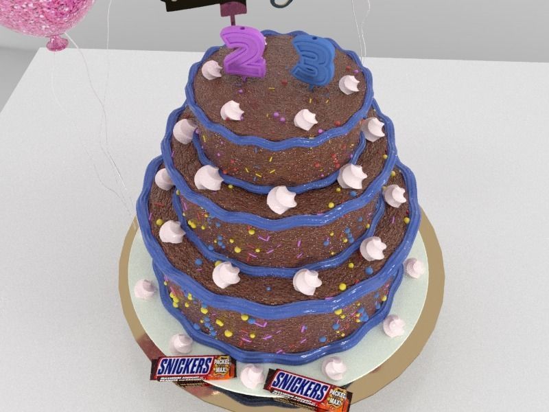 Birthday Cake 3D model_5